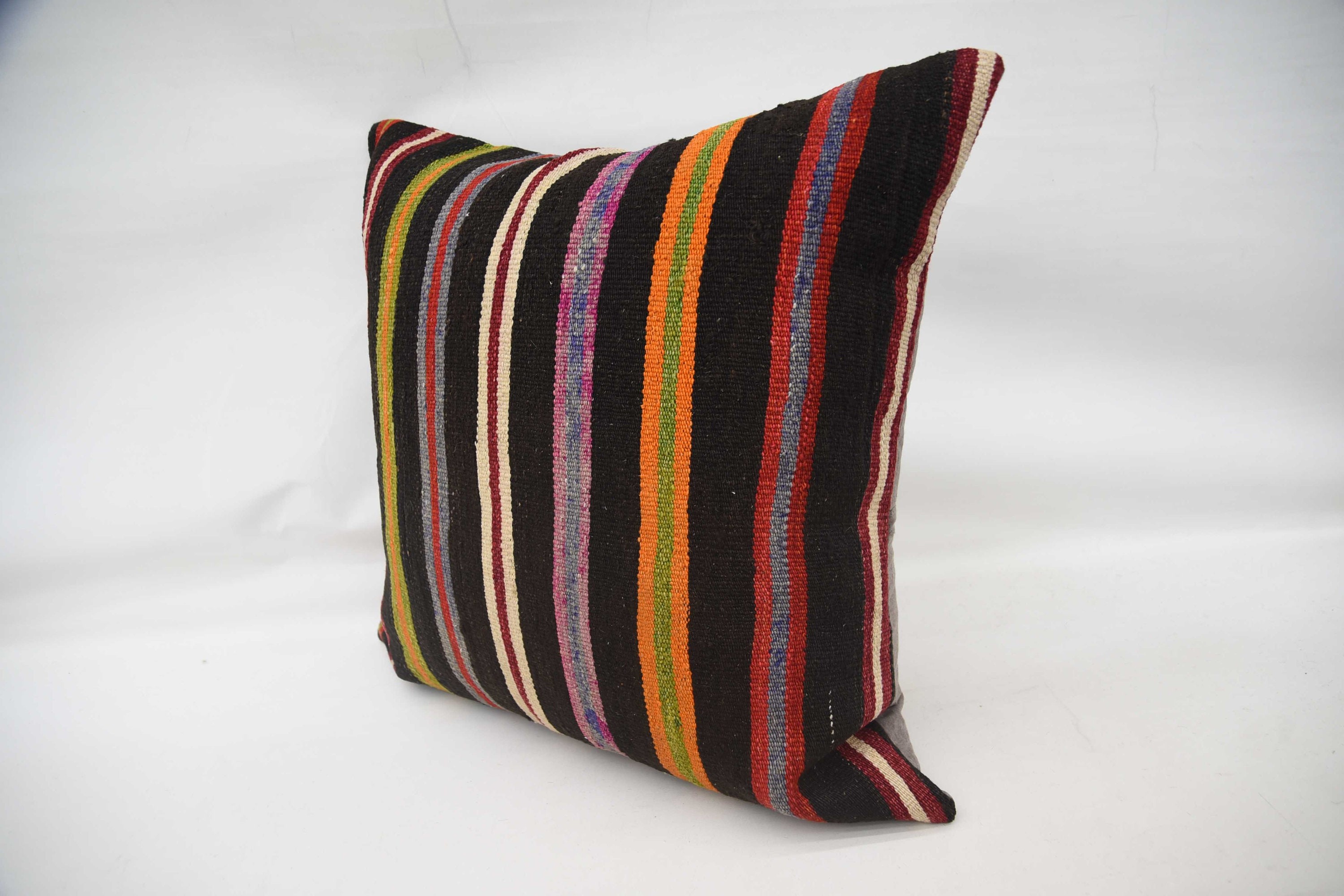 Kilim Pillow Cover, Patio Pillow Cover, Handmade Throw Pillow Case, Kilim Cushion Sham, 32"x32" Green Cushion Cover, Gift Pillow