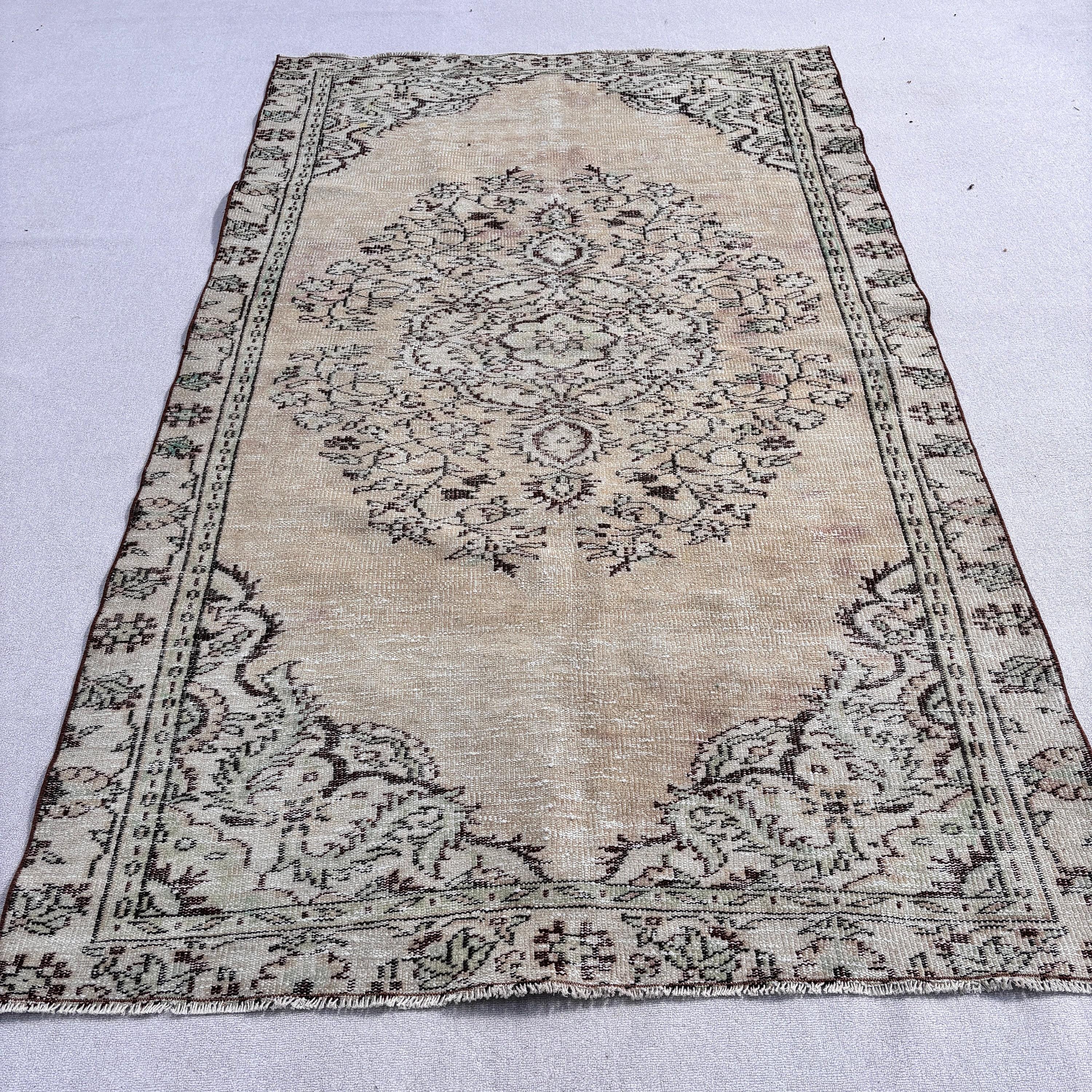 Large Boho Rug, Vintage Rugs, Turkish Rugs, Neutral Rug, Green Moroccan Rugs, 5.2x9.3 ft Large Rugs, Oushak Rugs, Salon Rug, Exotic Rugs