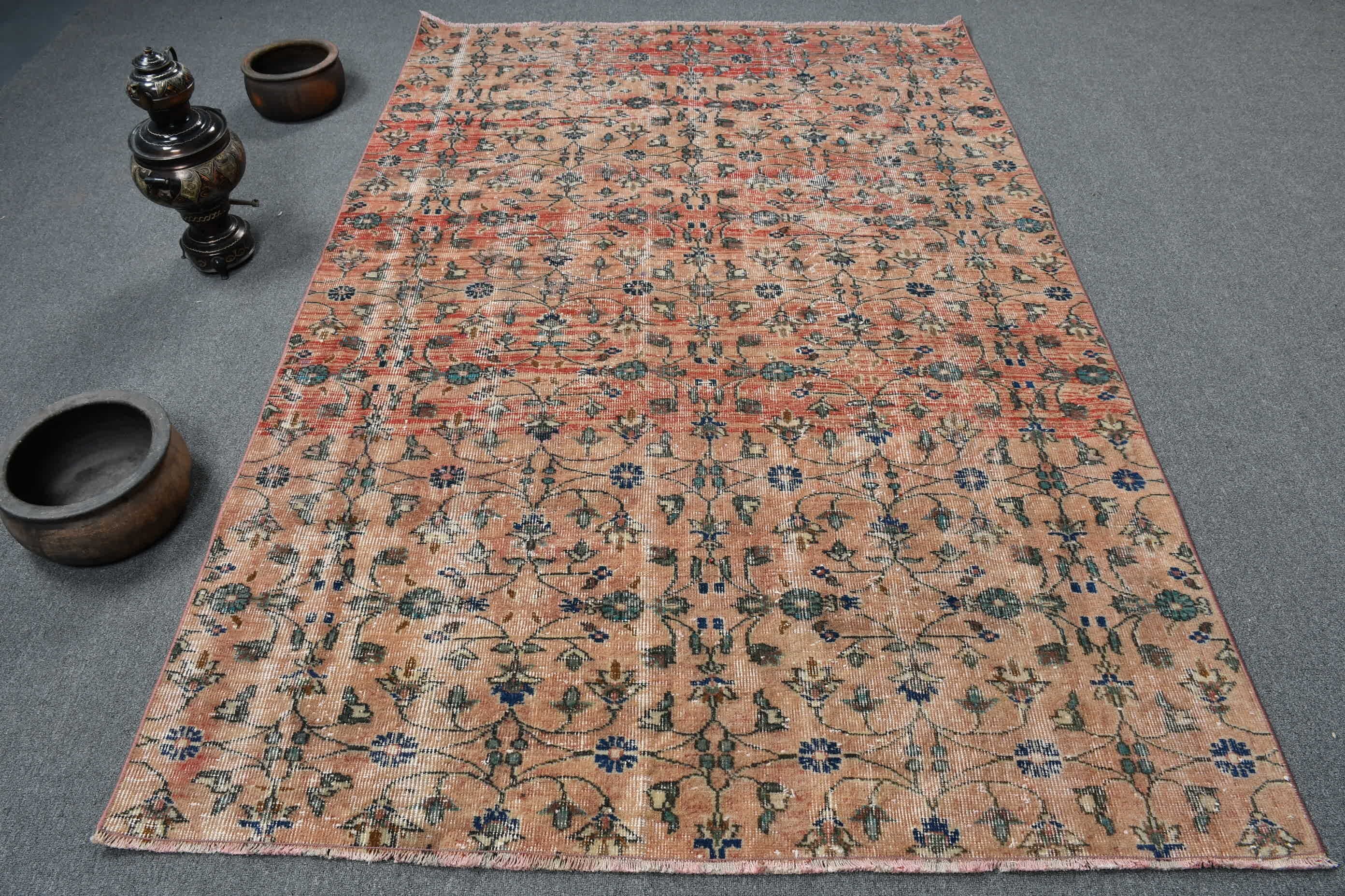 Living Room Rug, Red  5.2x7.8 ft Large Rug, Vintage Rug, Bedroom Rug, Turkish Rug, Boho Rug, Antique Rug