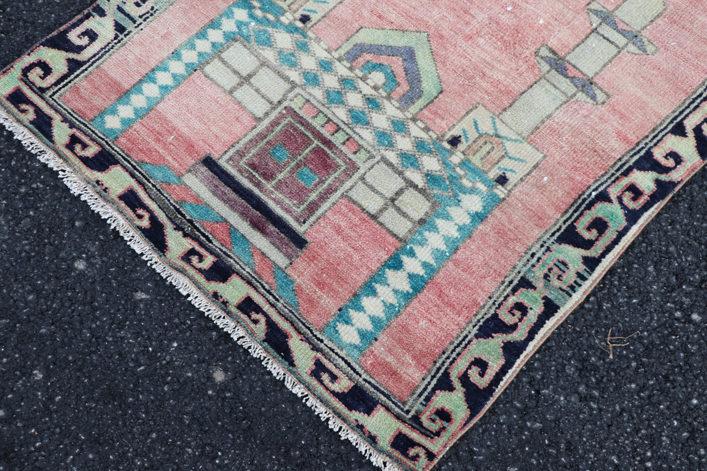 Bedroom Rug, Pink Moroccan Rug, 2.9x3.5 ft Small Rug, Turkish Rug, Wool Rugs, Small Boho Rug Rugs, Entry Rug, Vintage Rug, Home Decor Rugs