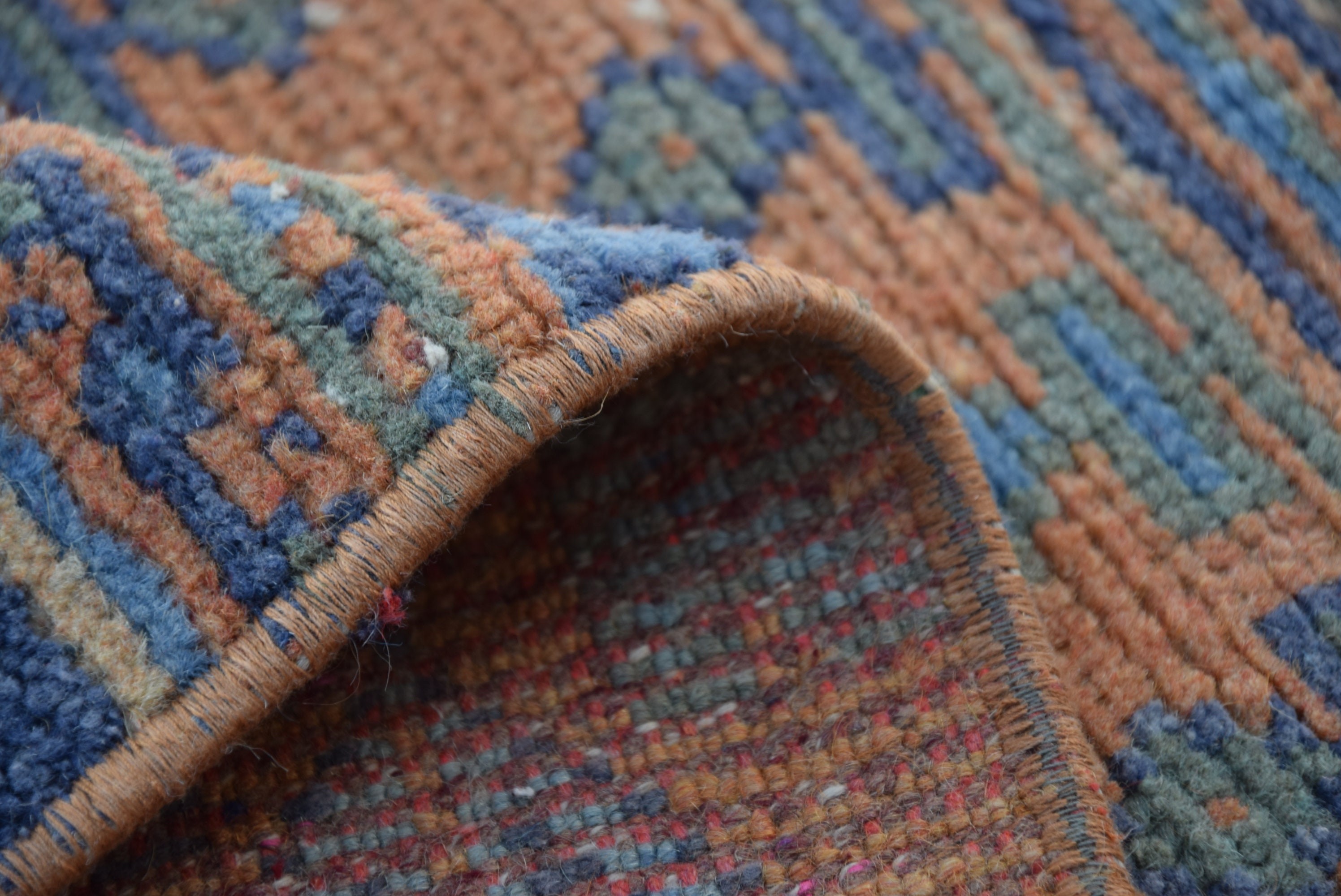 Orange Bedroom Rug, Corridor Rug, Hallway Rugs, Rugs for Stair, Floor Rug, 2.5x10.6 ft Runner Rugs, Wool Rugs, Vintage Rug, Turkish Rug