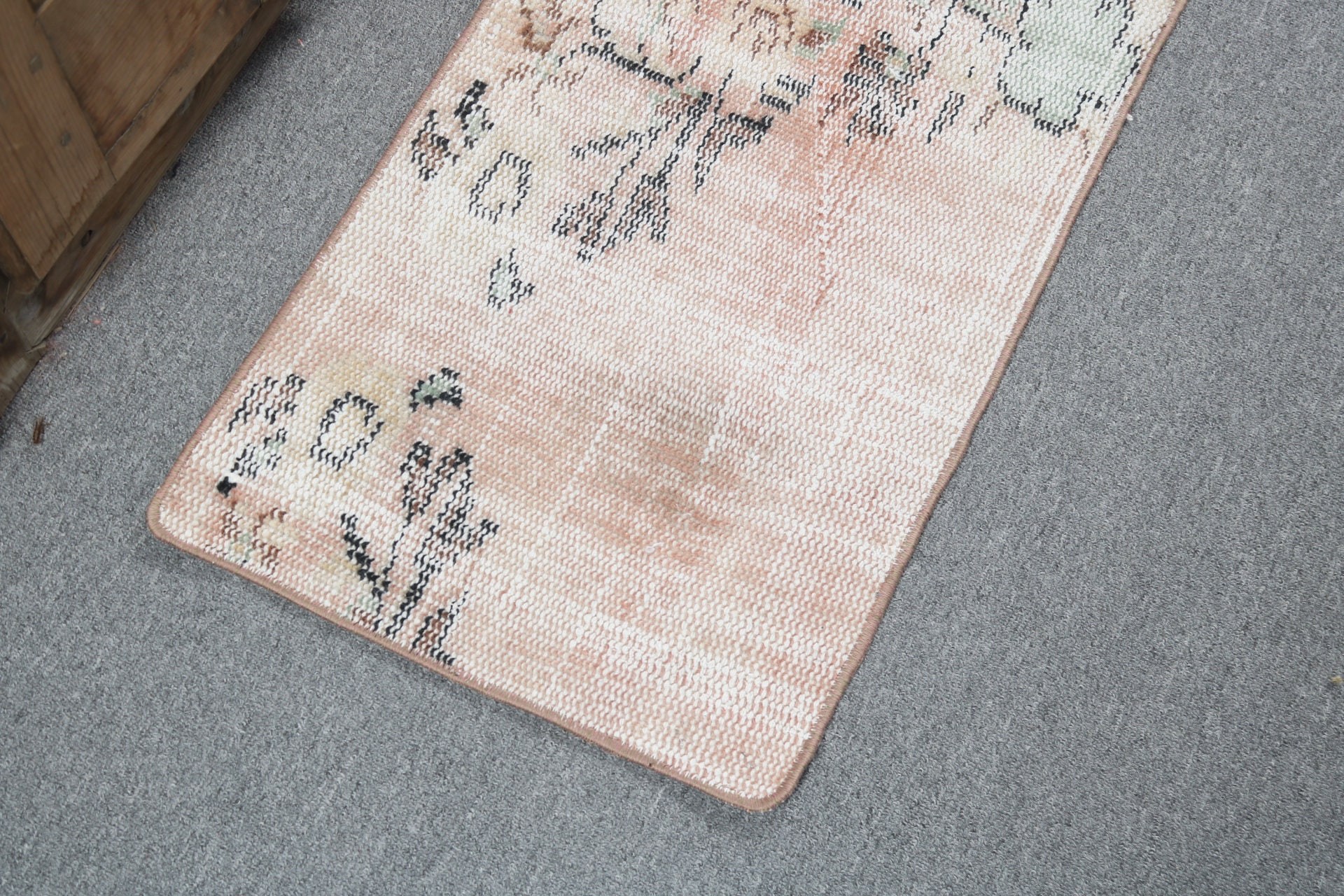 Vintage Rugs, Pink Modern Rugs, Turkish Rug, Small Vintage Rugs, Boho Rugs, Bathroom Rug, Flatweave Rug, 1.5x2.7 ft Small Rug