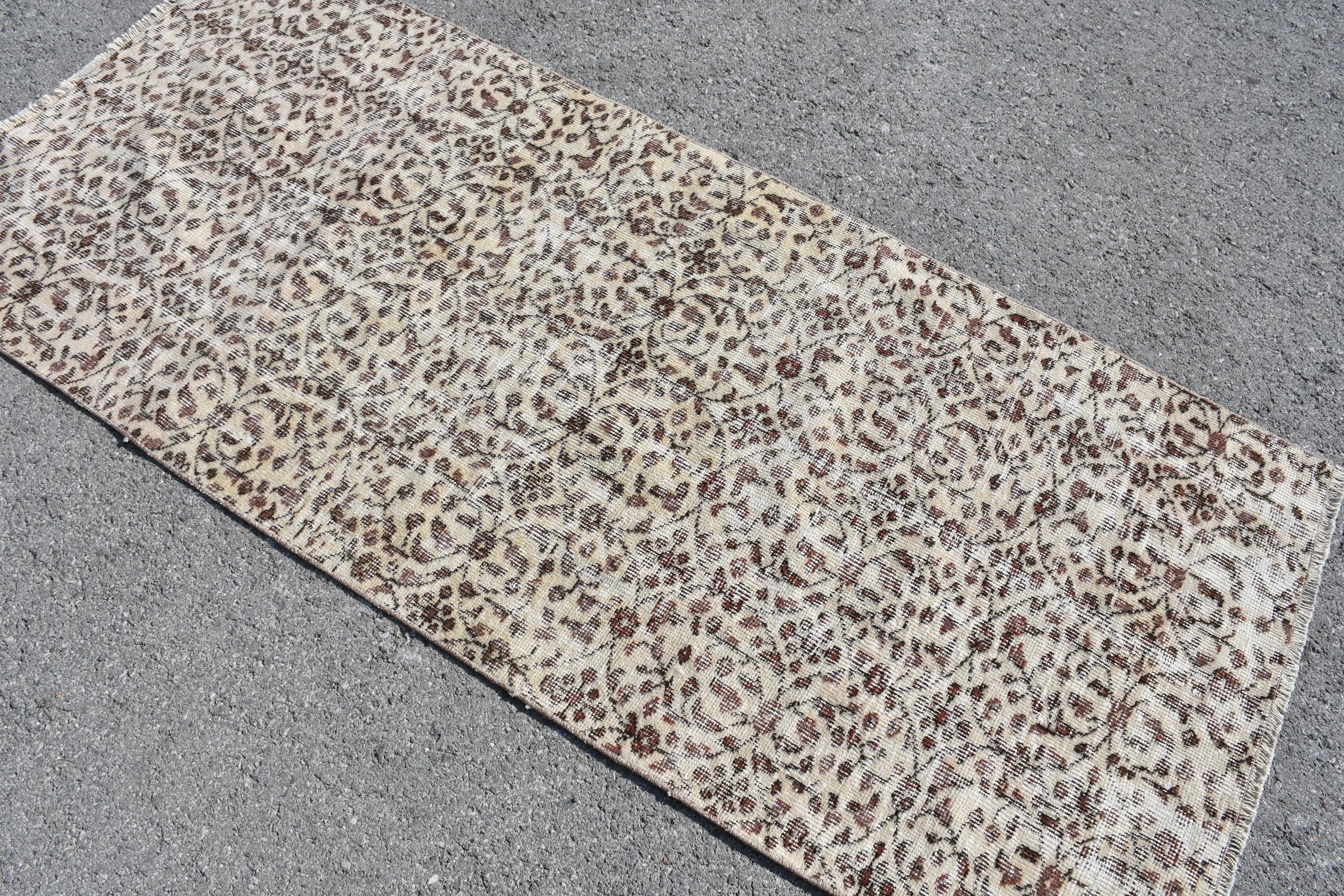 Giriş Halısı, Etnik Halı, Türk Halısı, Vintage Halılar, Bej Fas Halısı, Ev Dekor Halısı, 3,1x7,1 ft Vurgu Halısı, Oryantal Halılar, Çocuk Halısı