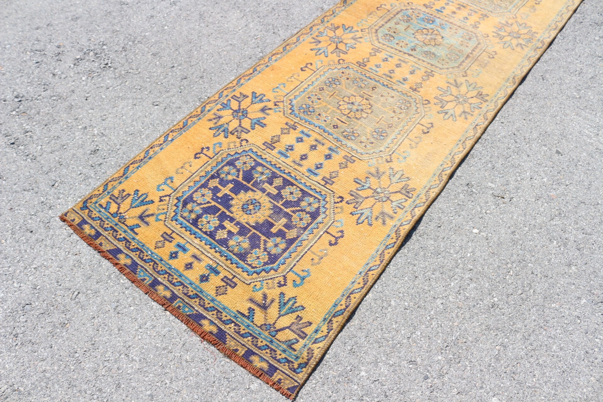 Blue  3x10 ft Runner Rug, Rugs for Kitchen, Natural Rugs, Moroccan Rug, Turkish Rugs, Oriental Rug, Corridor Rug, Vintage Rug