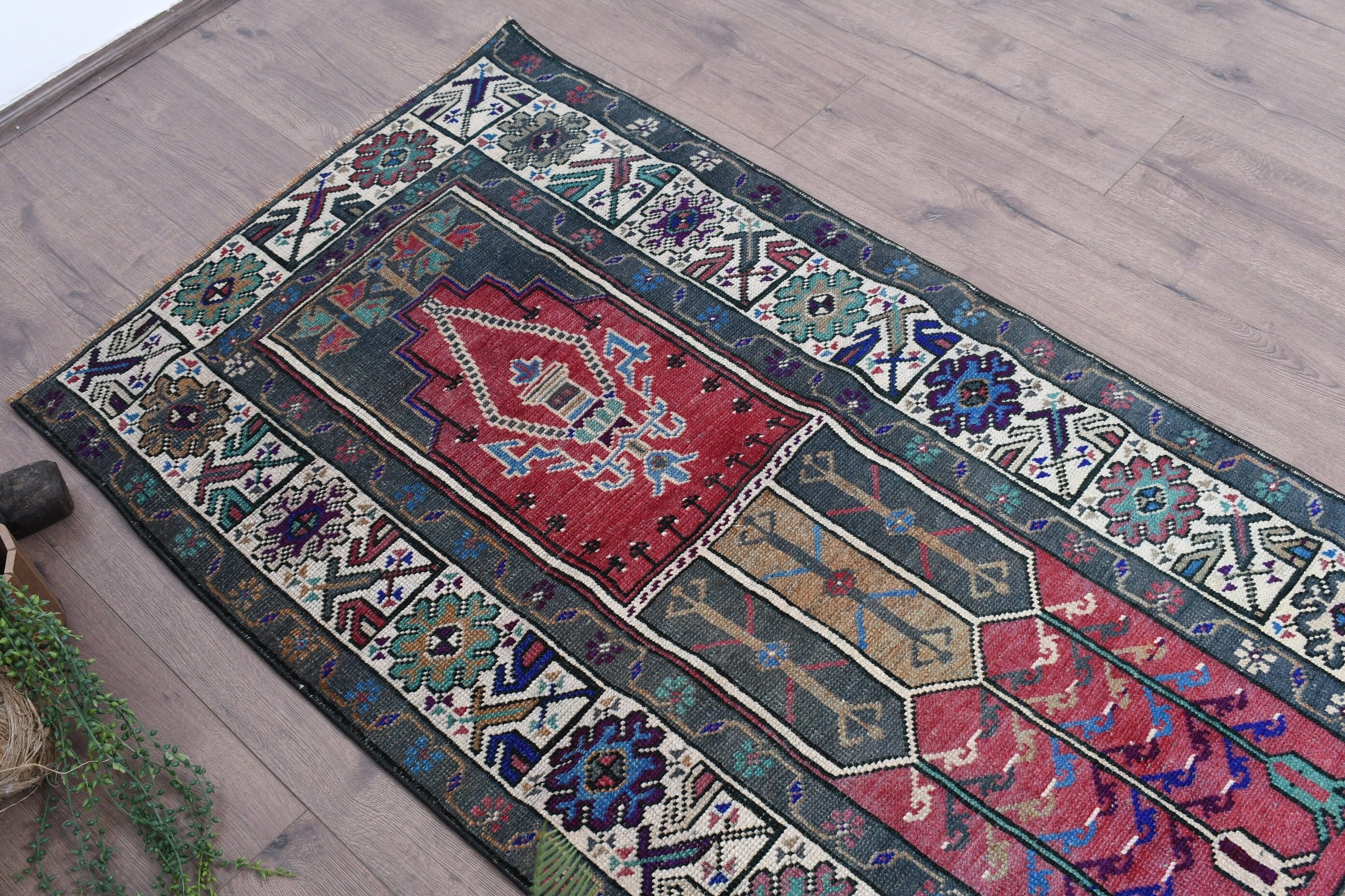 Oriental Rug, Turkish Rug, Vintage Rug, Car Mat Rug, Bath Mat Cute Rug, Bath Rug, 2.8x5.2 ft Small Rugs, Green Bedroom Rug