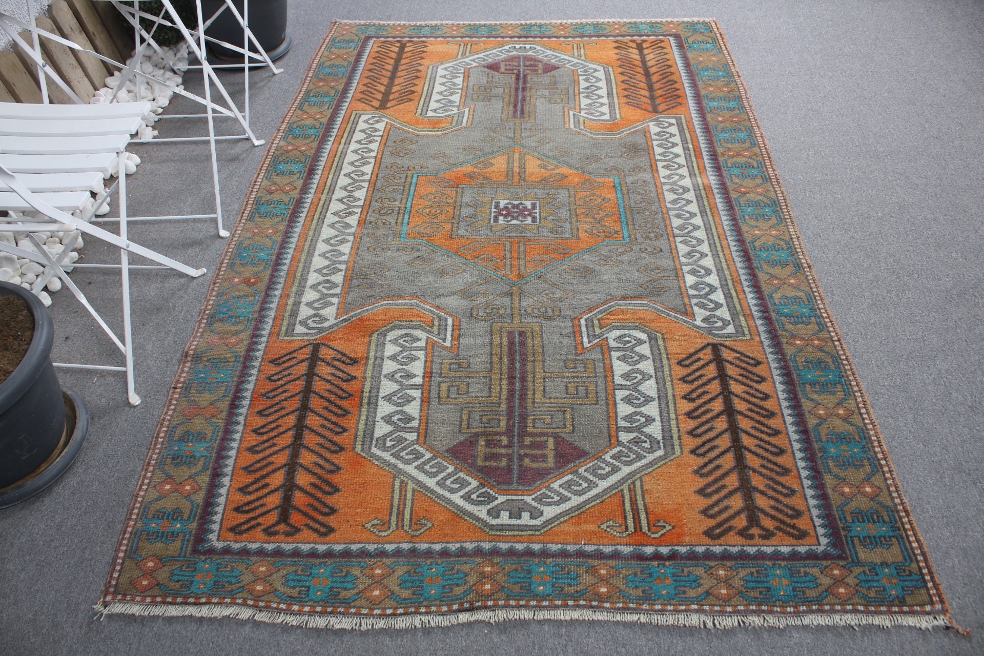 Boho Halılar, Oturma Odası Halıları, Yatak Odası Halısı, Yeşil Mutfak Halıları, Türk Halısı, Antika Halı, Vintage Halı, 4,8x7,3 ft Alan Halısı