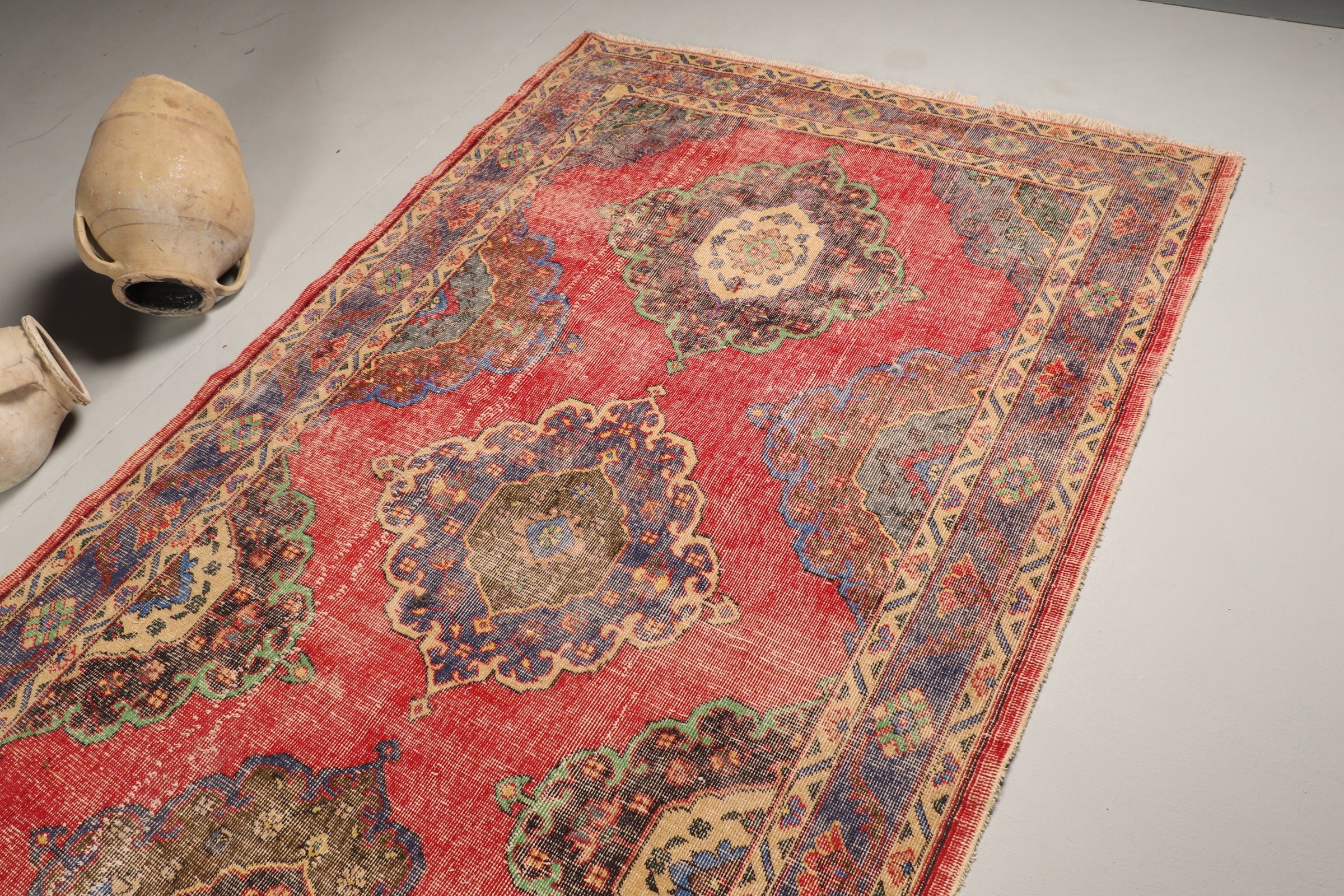 Cool Rug, 4.8x12.6 ft Runner Rug, Floor Rug, Rugs for Stair, Vintage Rug, Hallway Rug, Old Rug, Red Home Decor Rug, Stair Rug, Turkish Rugs