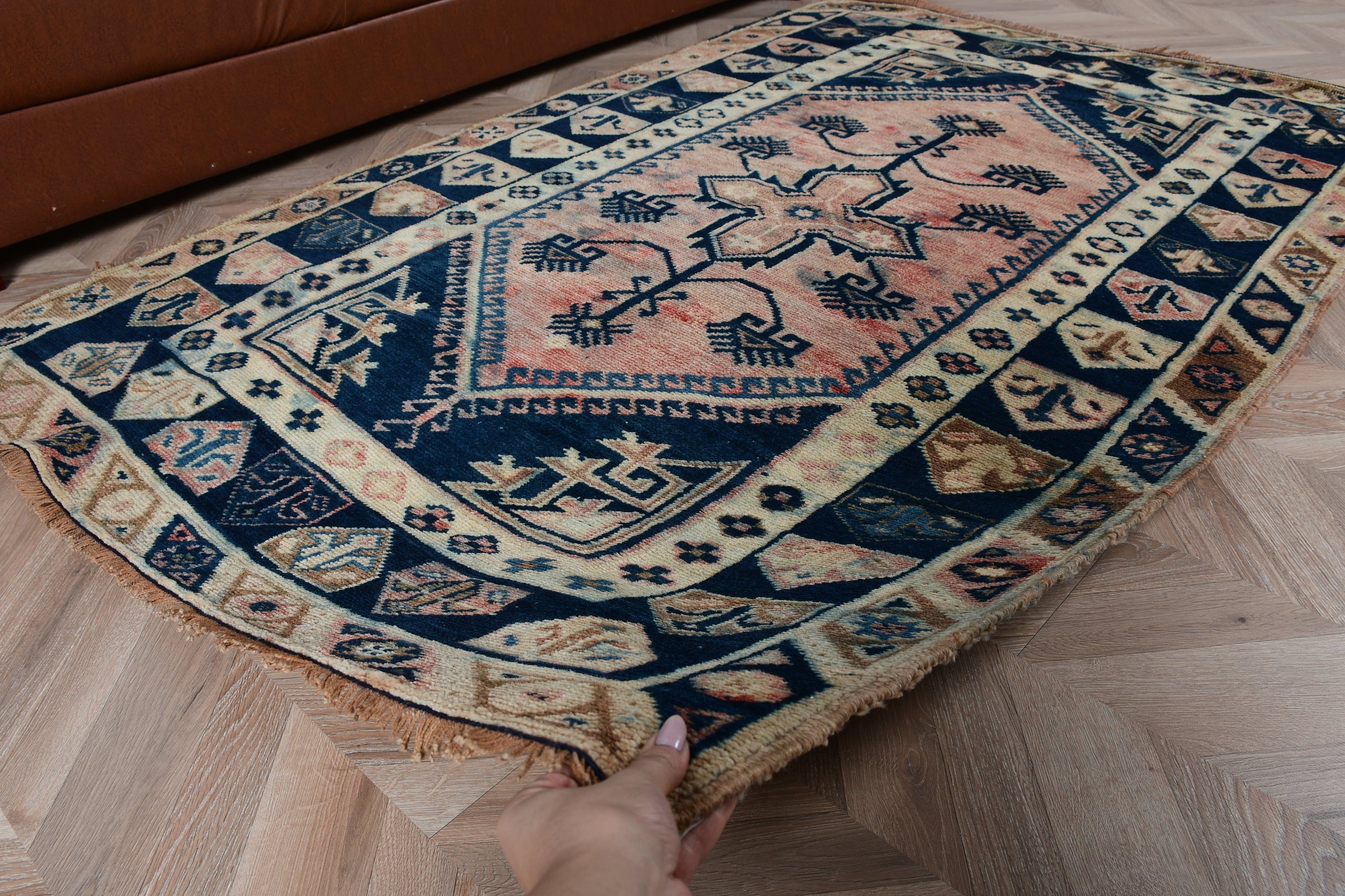 Bedroom Rugs, Natural Rug, Red  4x6.2 ft Area Rug, Anatolian Rug, Turkish Rug, Vintage Rug, Living Room Rug