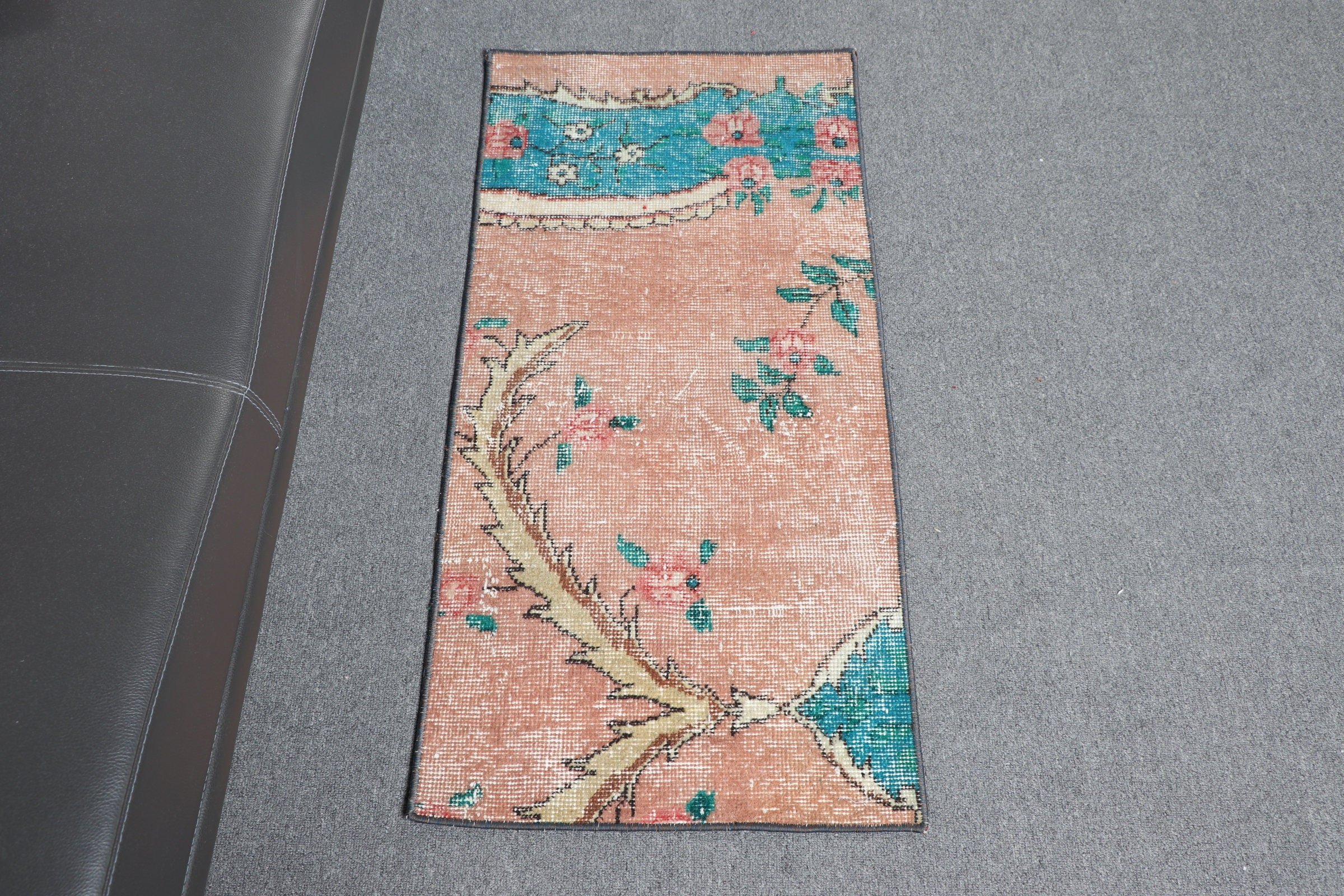 Kapı Paspası Halısı, 1.6x3.4 ft Küçük Halı, Banyo Halıları, Türk Halısı, Antika Halılar, Turuncu Yer Halıları, Yatak Odası Halıları, Vintage Halı, Yer Halıları