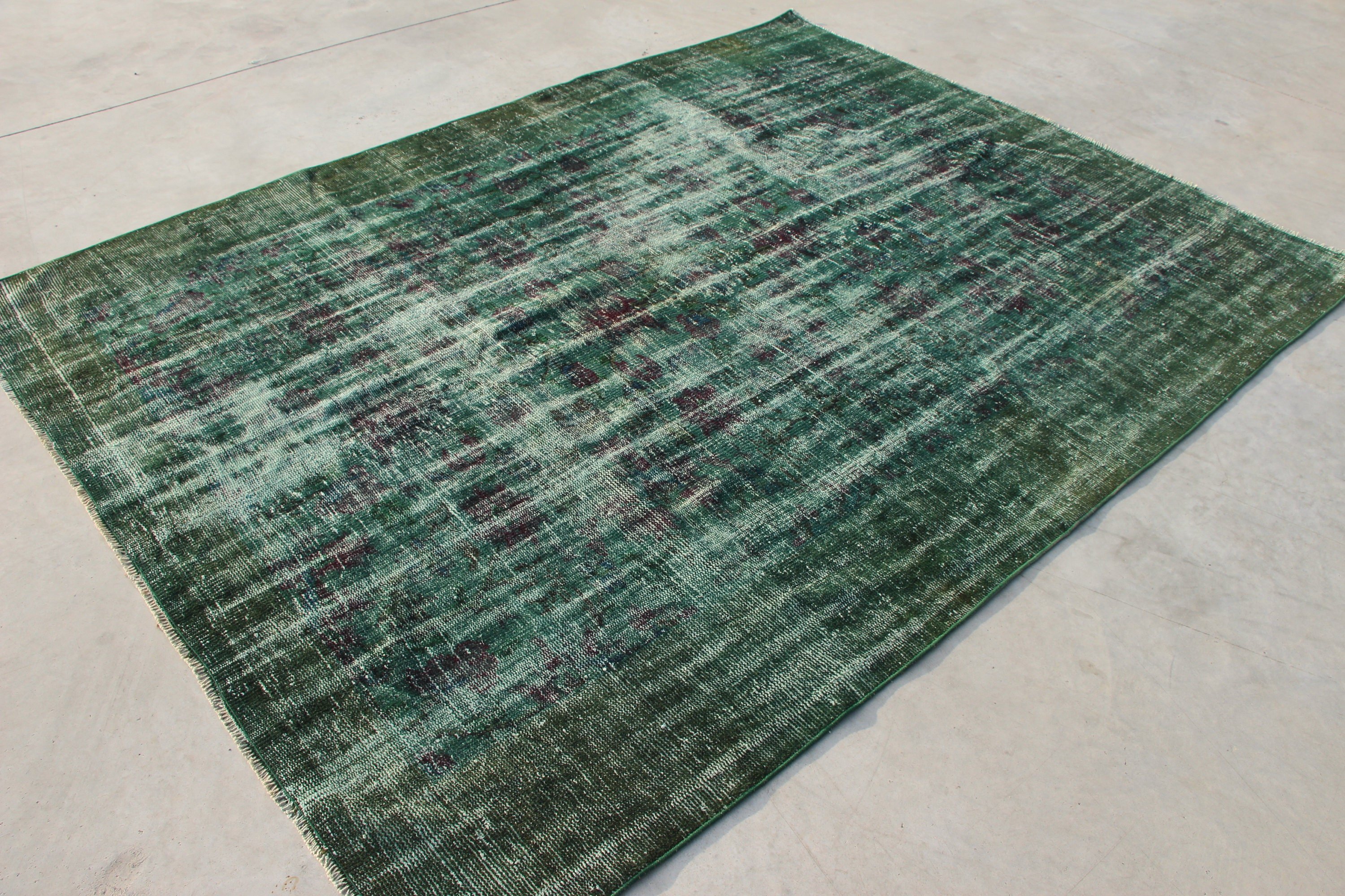 6.3x8.2 ft Large Rugs, Dining Room Rug, Bedroom Rugs, Green Moroccan Rugs, Turkey Rug, Vintage Rug, Turkish Rug, Kitchen Rug