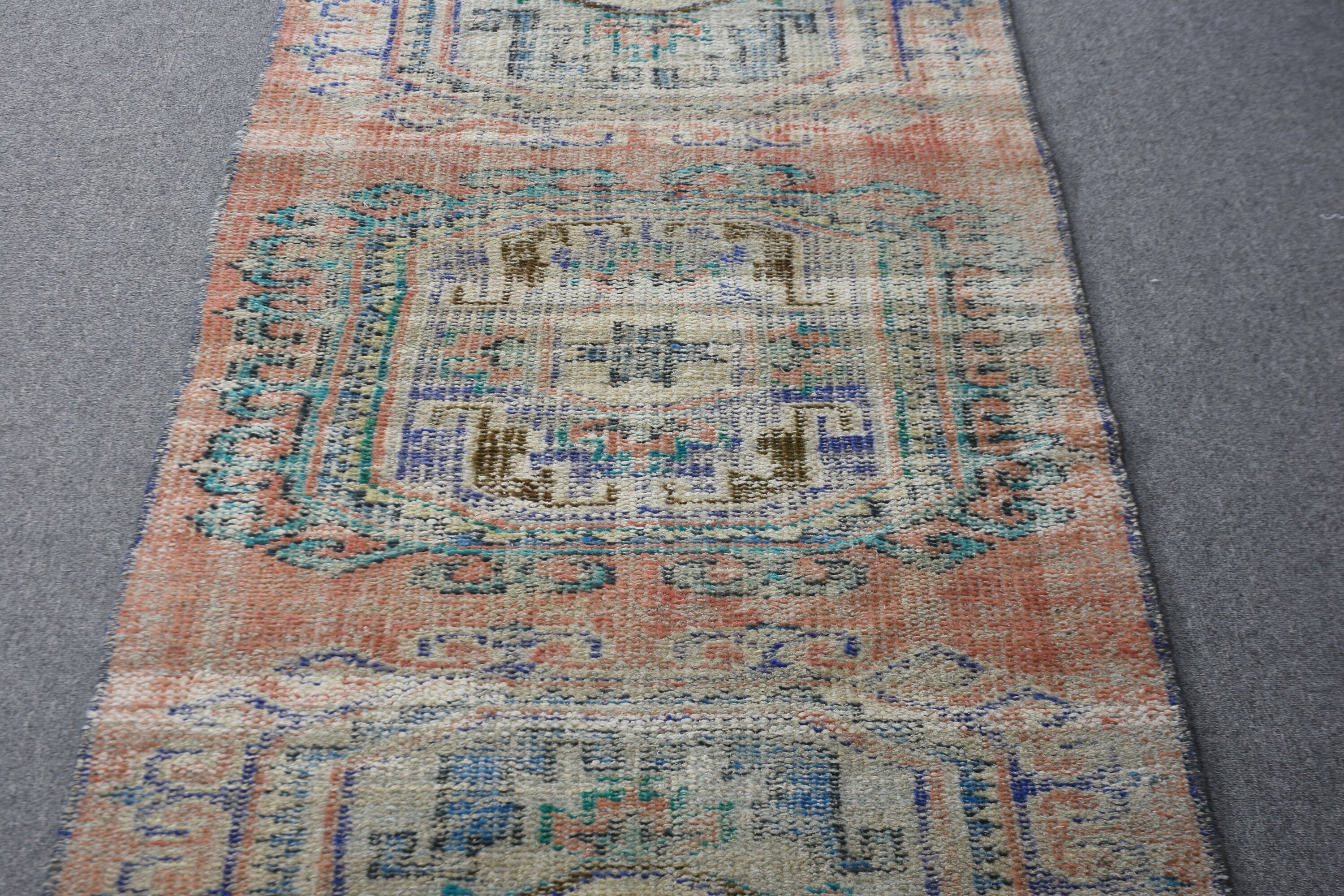 Turkish Rug, Rugs for Corridor, Antique Rugs, Boho Rug, Vintage Rugs, Blue Antique Rug, Moroccan Rugs, Hallway Rugs, 2.2x11 ft Runner Rug