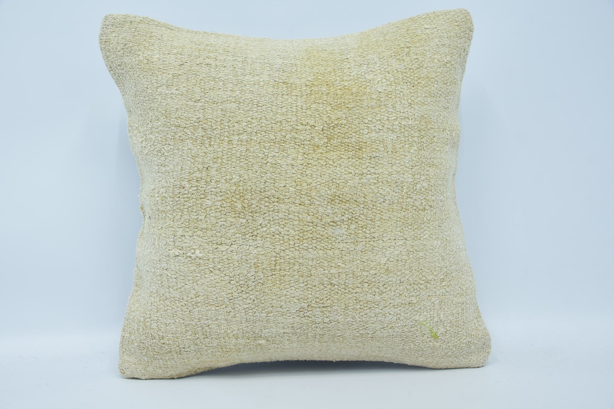 Handmade Pillow Sham, Interior Designer Pillow, Throw Kilim Pillow, Boho Pillow Sham Cover, 18"x18" Beige Cushion Cover