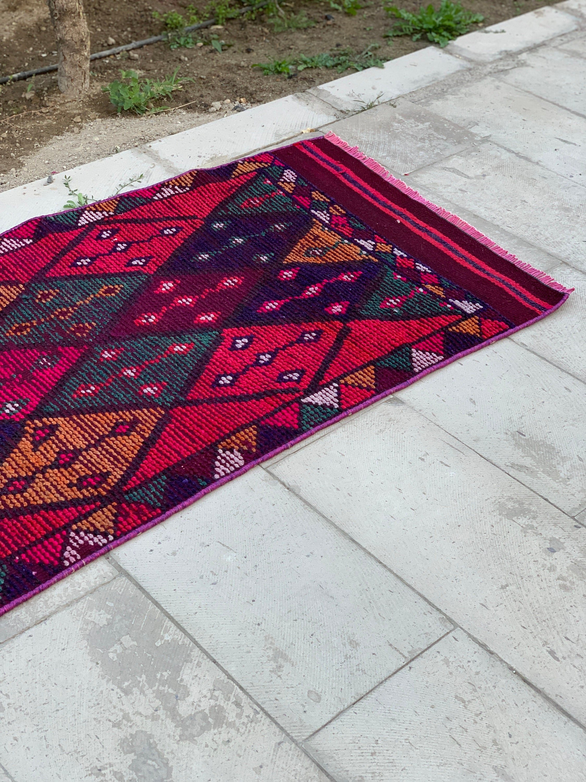 Vintage Halılar, Türk Halısı, Özel Halı, 2,9x12,5 ft Runner Halıları, Yün Halısı, Koridor Halıları, Koridor Halıları, Fas Halısı, Oryantal Halılar