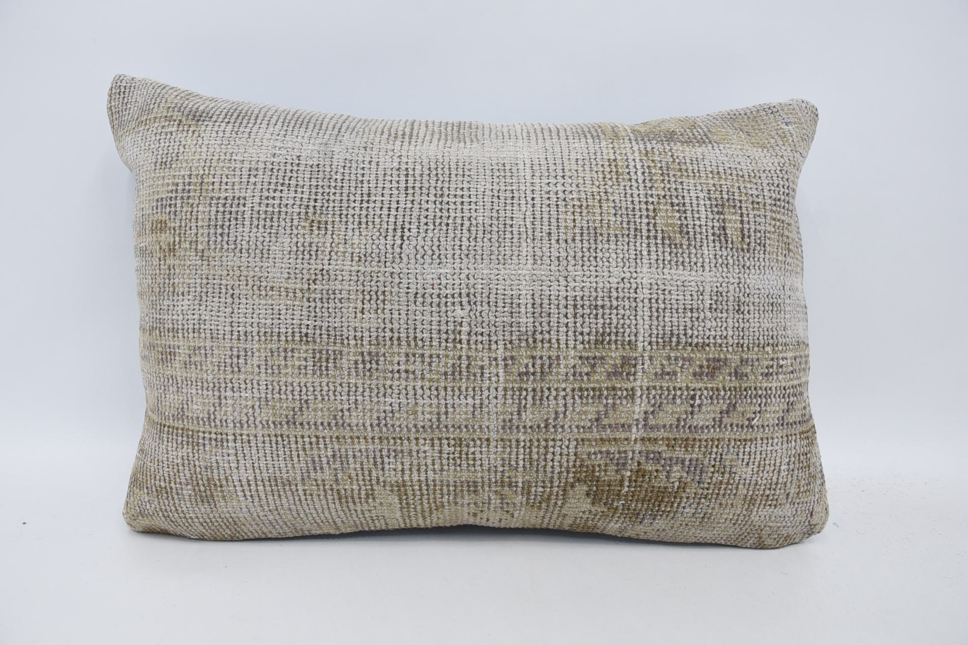 Throw Kilim Pillow, Boho Pillow, Yoga Pillow Cover, Luxury Cushion, Tribal Pillow, 16"x24" Beige Pillow, Home Decor Pillow