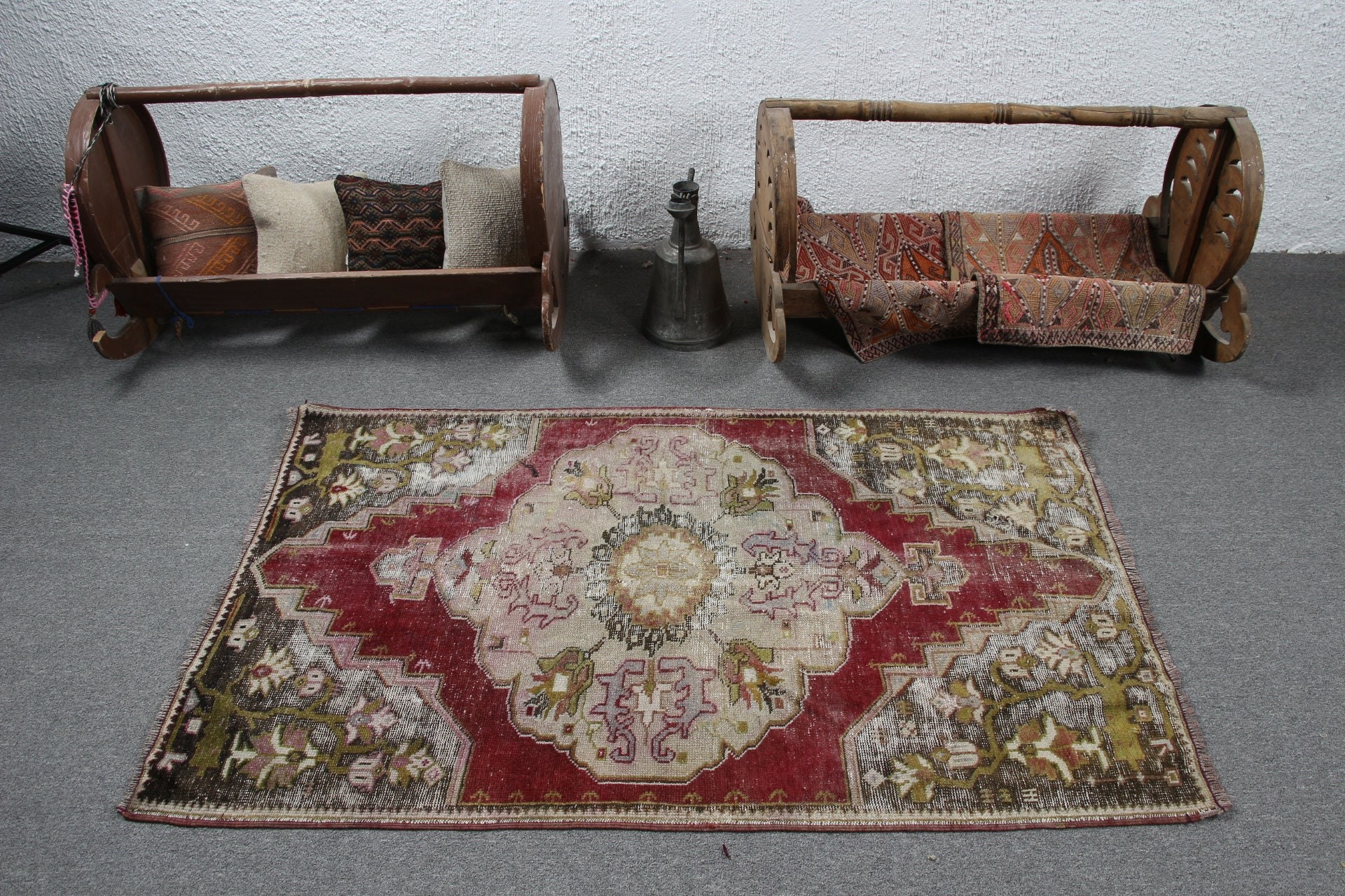 Purple Anatolian Rug, Rugs for Entry, Bedroom Rugs, 3.1x5 ft Accent Rug, Cool Rugs, Entry Rug, Turkish Rug, Vintage Rug, Kitchen Rug