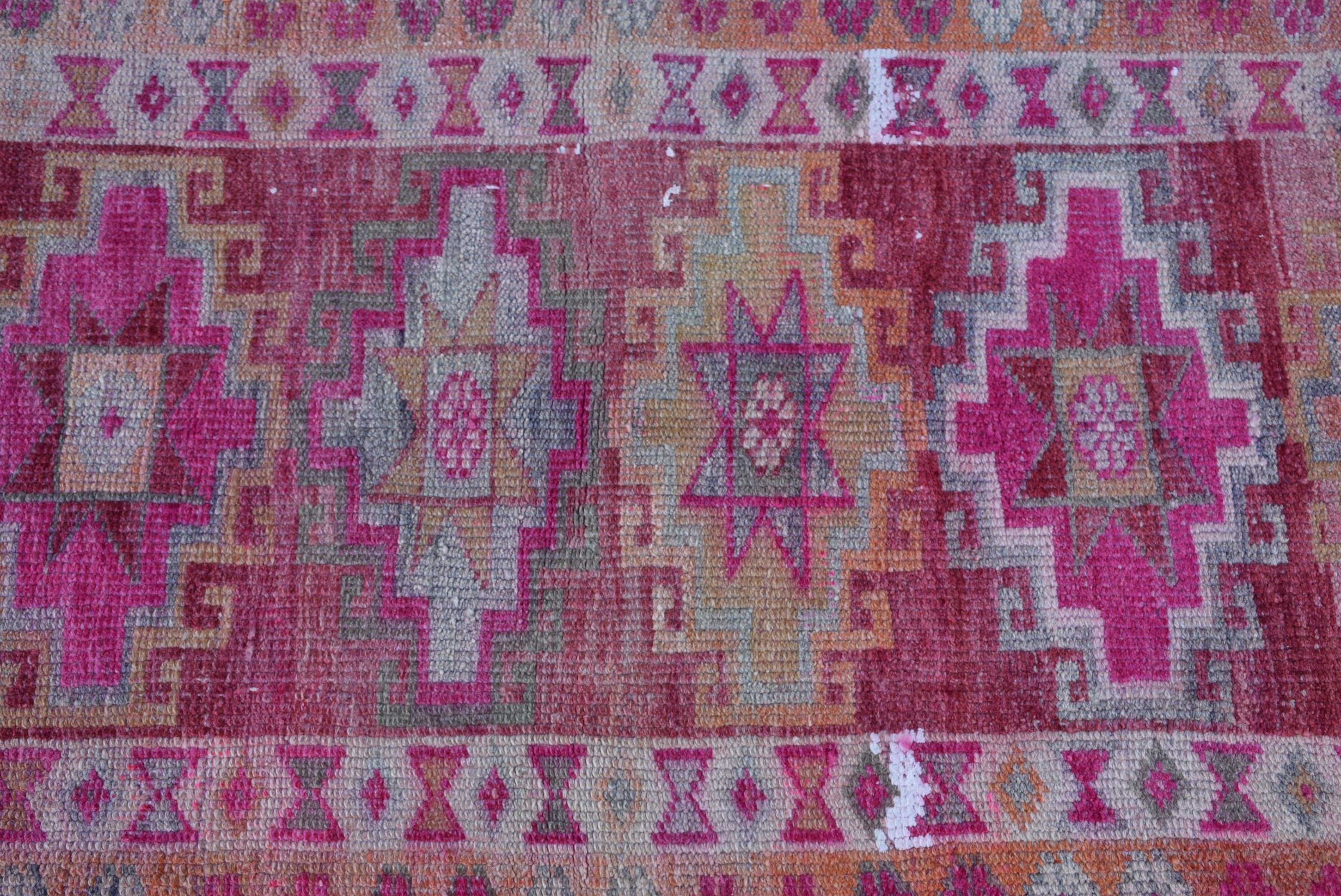 Pink Moroccan Rug, Turkish Rug, Kitchen Rug, Rugs for Runner, Anatolian Rug, 2.5x8.8 ft Runner Rug, Home Decor Rugs, Old Rug, Vintage Rugs