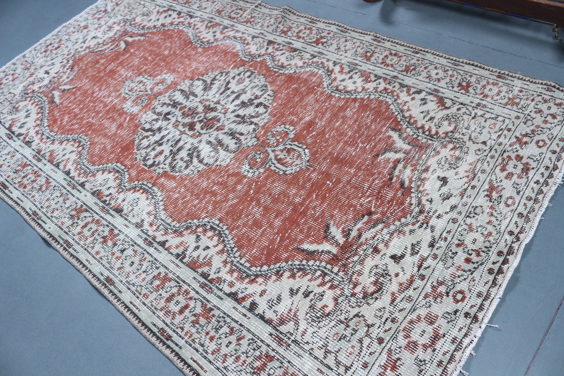 Bedroom Rug, Vintage Rug, Red Antique Rugs, Salon Rugs, Nomadic Rugs, Turkish Rug, Home Decor Rugs, Oushak Rugs, 5.3x9.2 ft Large Rug