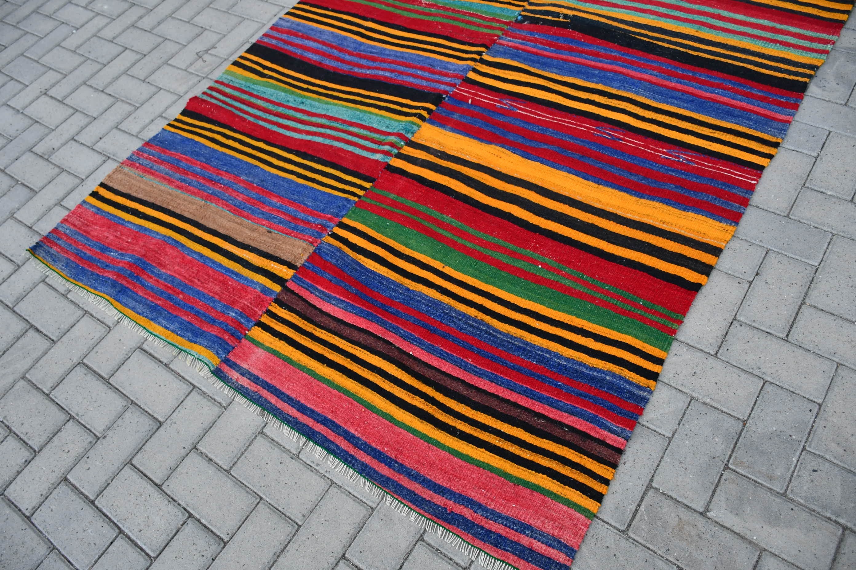 Red Cool Rug, 1.9x6.2 ft Runner Rug, Rugs for Kitchen, Anatolian Rug, Turkey Rug, Wool Rugs, Vintage Rugs, Kitchen Rugs, Turkish Rug, Kilim