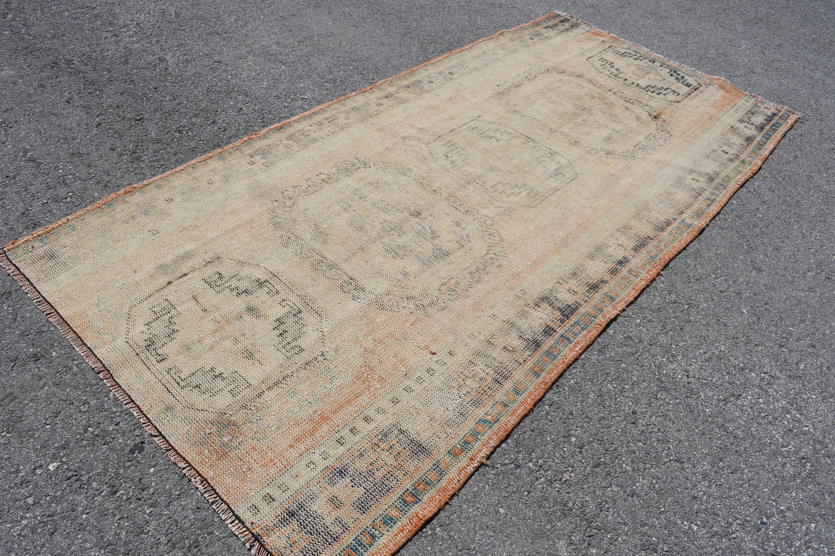 Living Room Rug, Vintage Rug, Dining Room Rug, Anatolian Rug, 4.4x9.6 ft Large Rug, Orange Wool Rugs, Bedroom Rug, Cute Rug, Turkish Rug