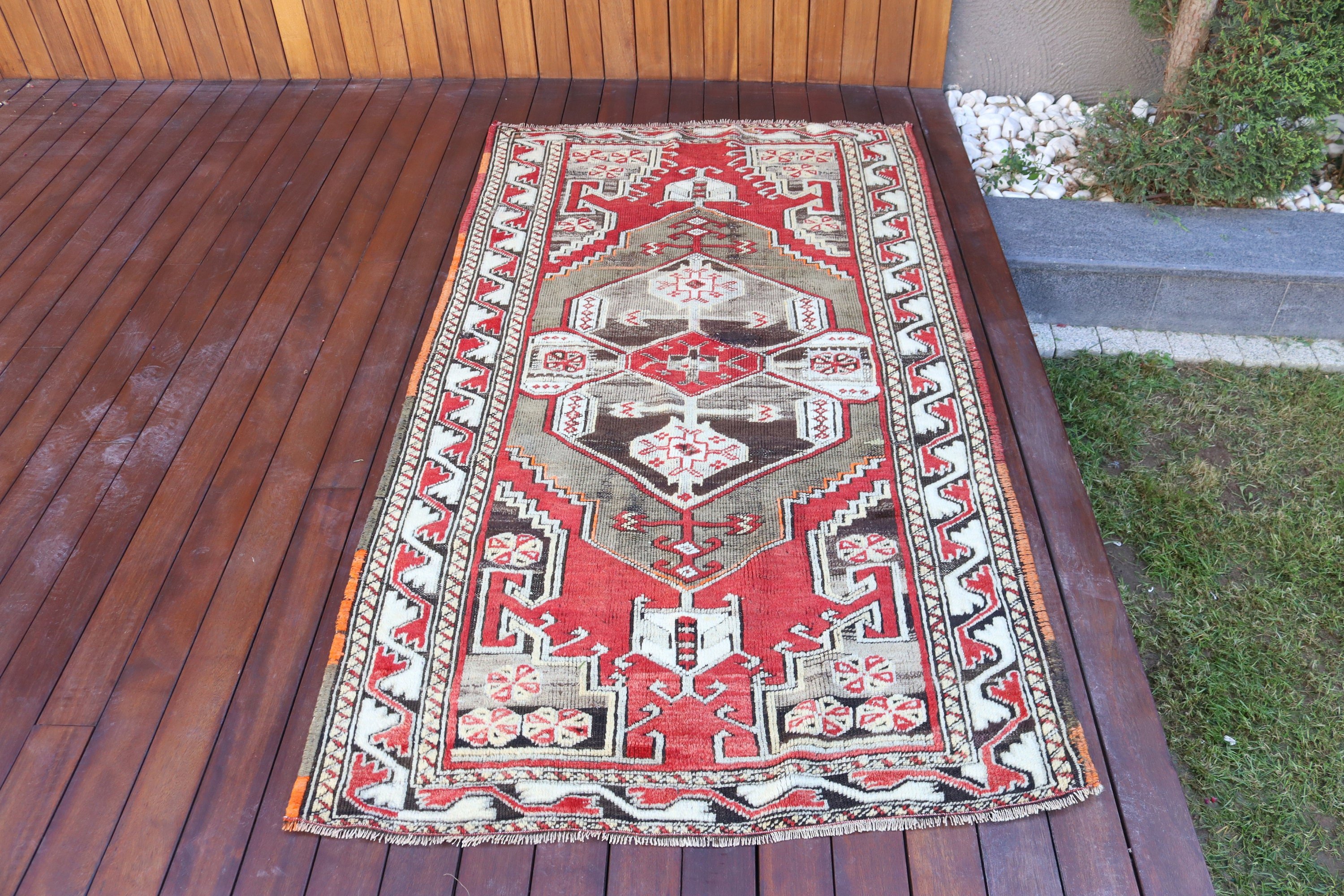 Exotic Rug, Handwoven Rugs, Turkish Rug, Red Moroccan Rugs, Nursery Rug, Boho Accent Rugs, 3.5x6.5 ft Accent Rug, Luxury Rug, Vintage Rugs