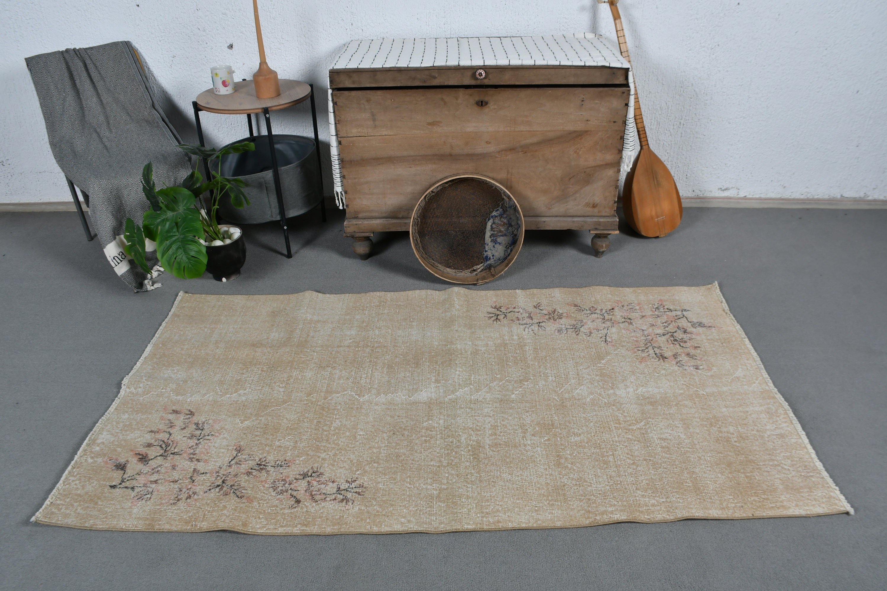 Mutfak Halısı, Türk Halısı, 3,4x6,3 ft Aksan Halıları, Ev Dekorasyonu Halısı, Vintage Halı, Çocuk Odası Halıları, Bej Mutfak Halısı, Çocuk Odası Halısı, Soluk Halılar