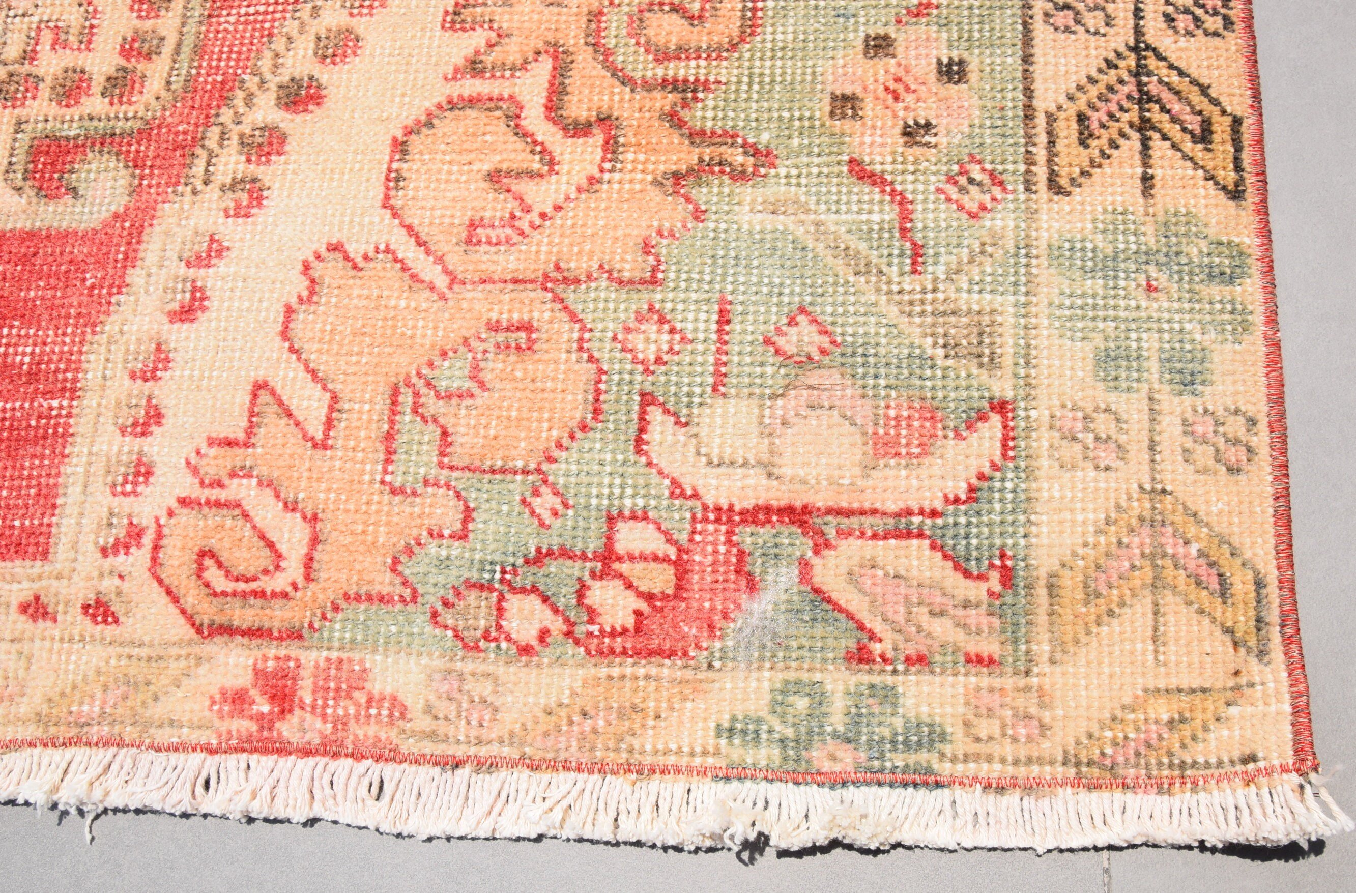Rugs for Bedroom, Floor Rugs, Anatolian Rug, Turkish Rug, 4.1x7.2 ft Area Rug, Nursery Rug, Vintage Rugs, Antique Rug, Orange Oushak Rug