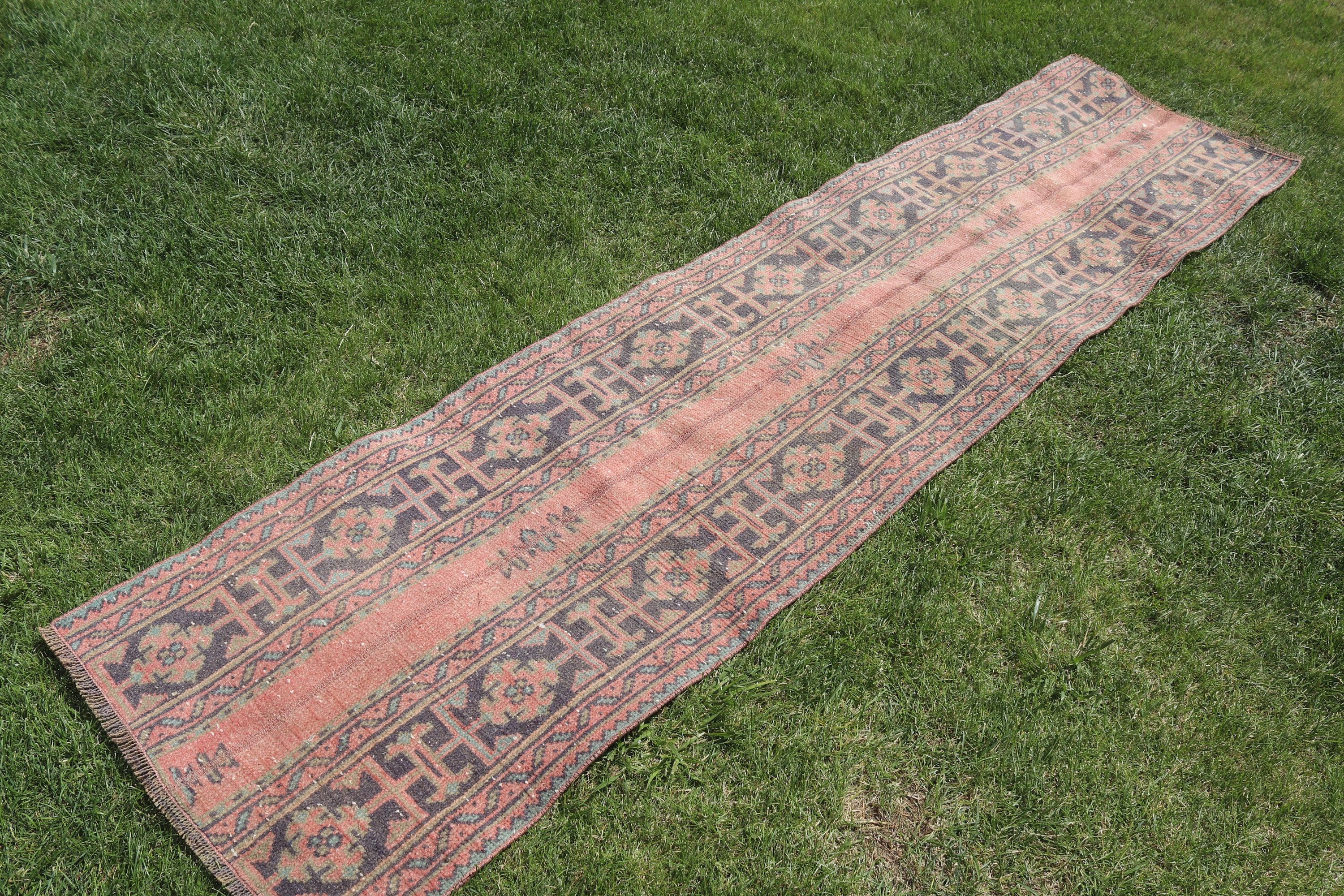 Corridor Rugs, Oushak Rug, Aesthetic Rugs, Statement Rugs, 2.1x8.3 ft Runner Rug, Rugs for Stair, Orange Boho Rug, Turkish Rug, Vintage Rug