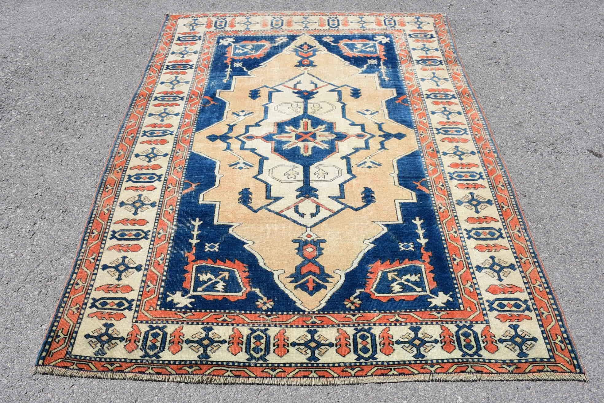 Vintage Rugs, Turkish Rug, Rugs for Floor, Moroccan Rug, Dining Room Rug, Bohemian Rug, Nursery Rug, Anatolian Rug, 5.1x6.8 ft Area Rug