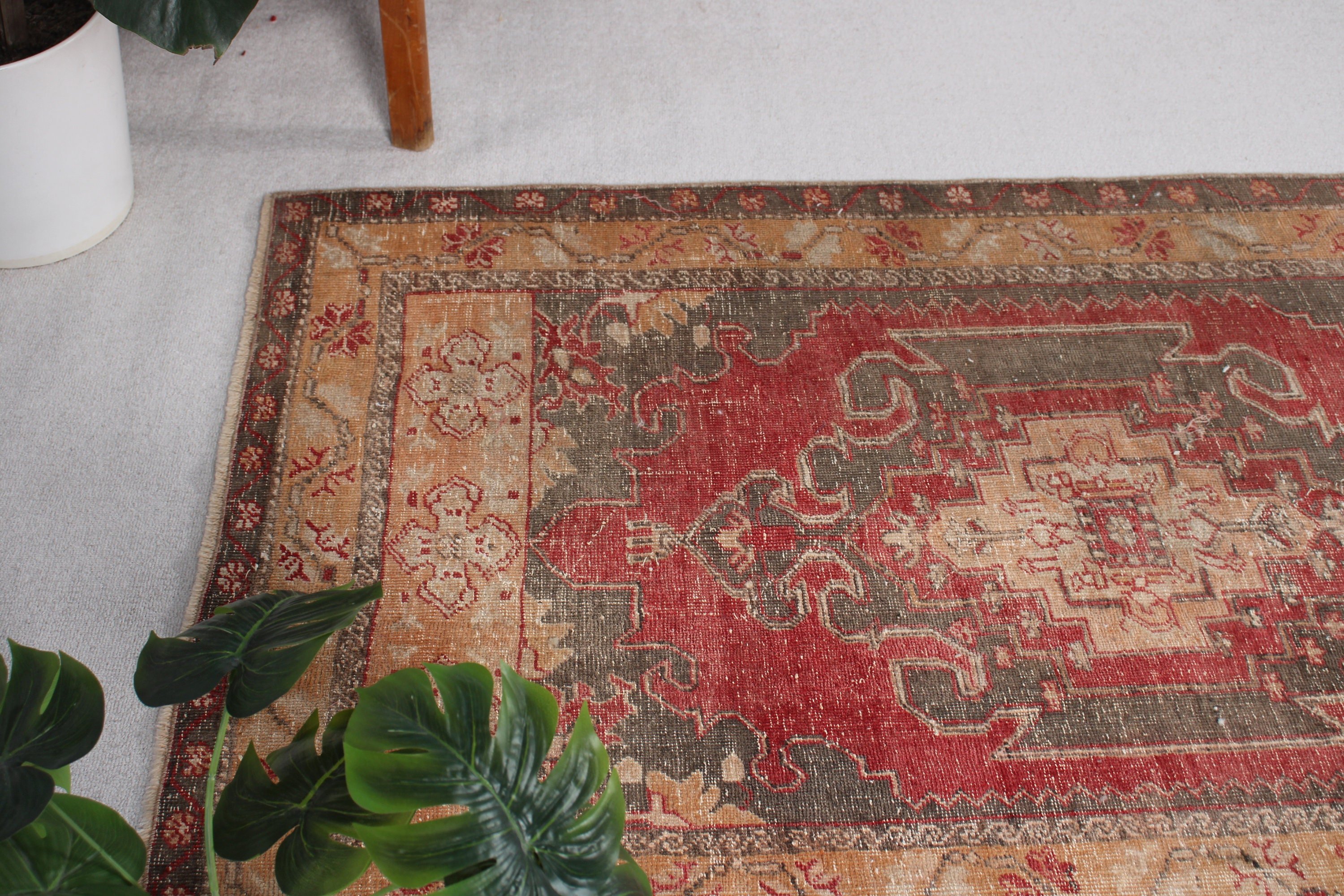 Turkish Rugs, Bedroom Rug, Red Luxury Rugs, Statement Rug, Vintage Rug, Entry Rug, Boho Rugs, 3.3x6.1 ft Accent Rug, Rugs for Entry