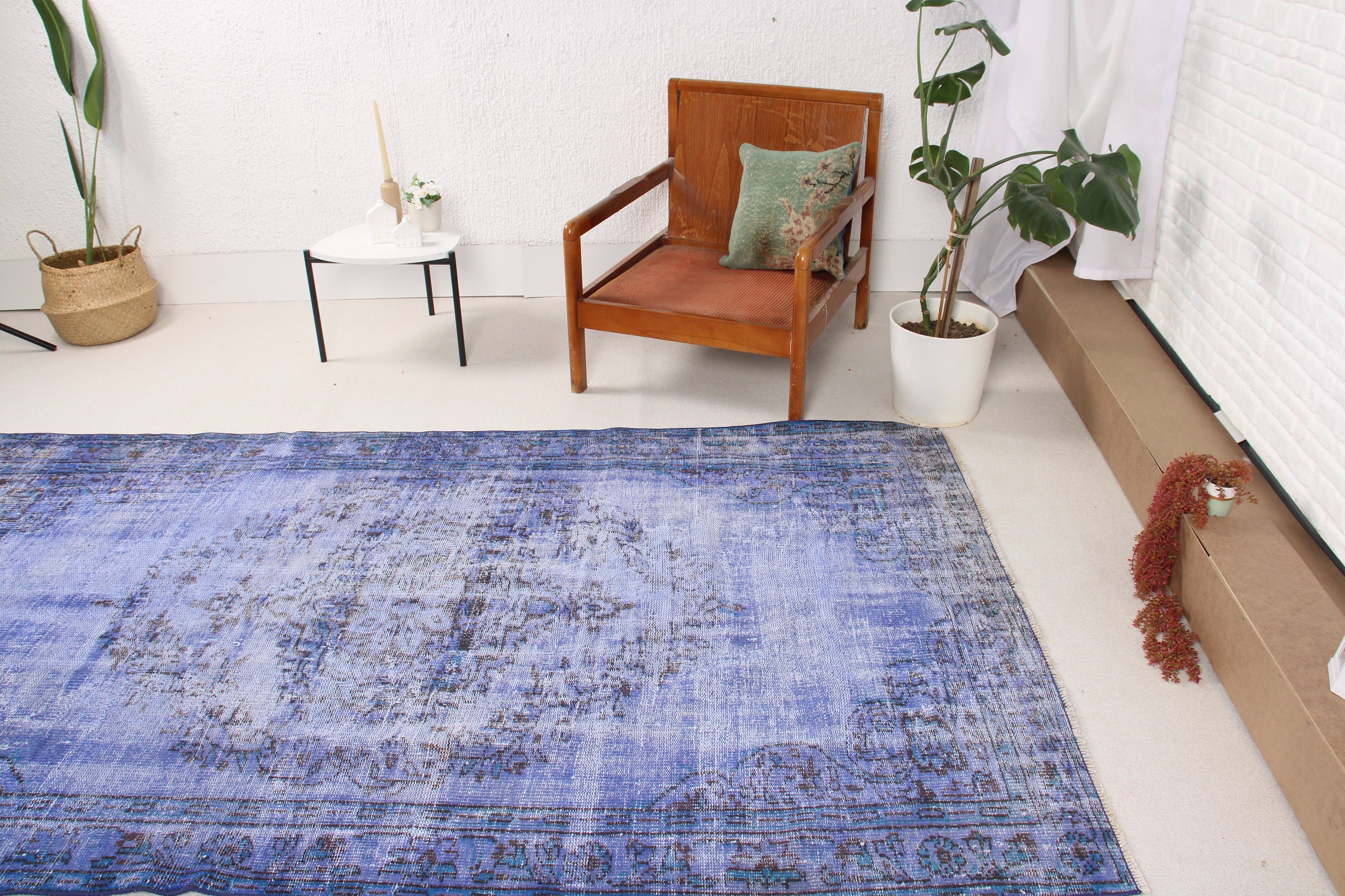 4.9x8.6 ft Large Rug, Handwoven Rug, Turkish Rug, Statement Rugs, Bedroom Rugs, Large Boho Rugs, Floor Rugs, Vintage Rugs, Blue Modern Rug