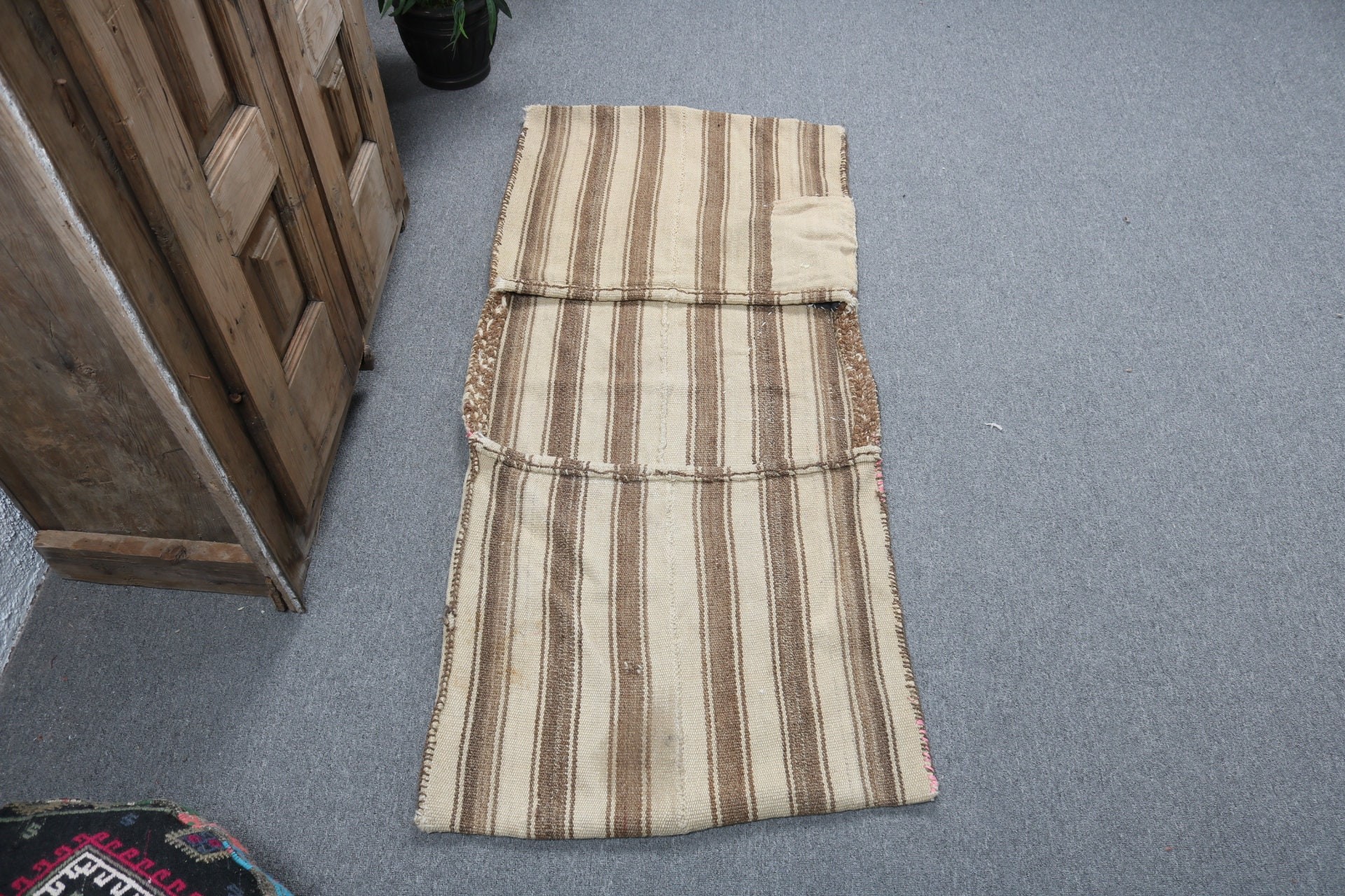 Anadolu Halısı, Türk Halısı, Bej Açıklama Halısı, Vintage Halılar, Paspas Halısı, Lüks Halılar, Giriş Halıları, 2.1x4.8 ft Küçük Halı, Kilim