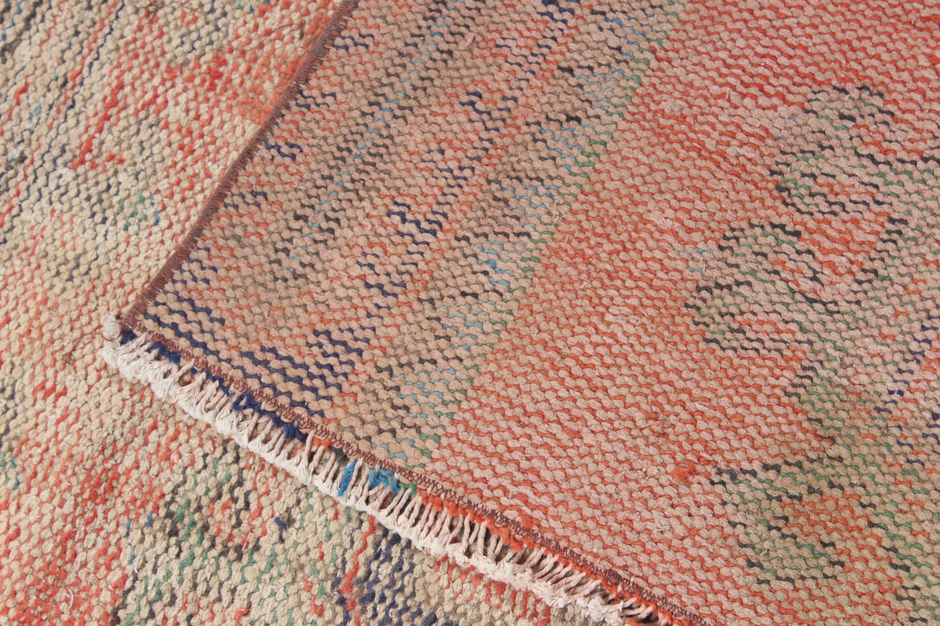 Turkey Rug, Rugs for Long Runner, Orange Kitchen Rug, Hallway Rug, Oushak Rug, Turkish Rugs, Vintage Rug, Wool Rug, 3.7x9.6 ft Runner Rug