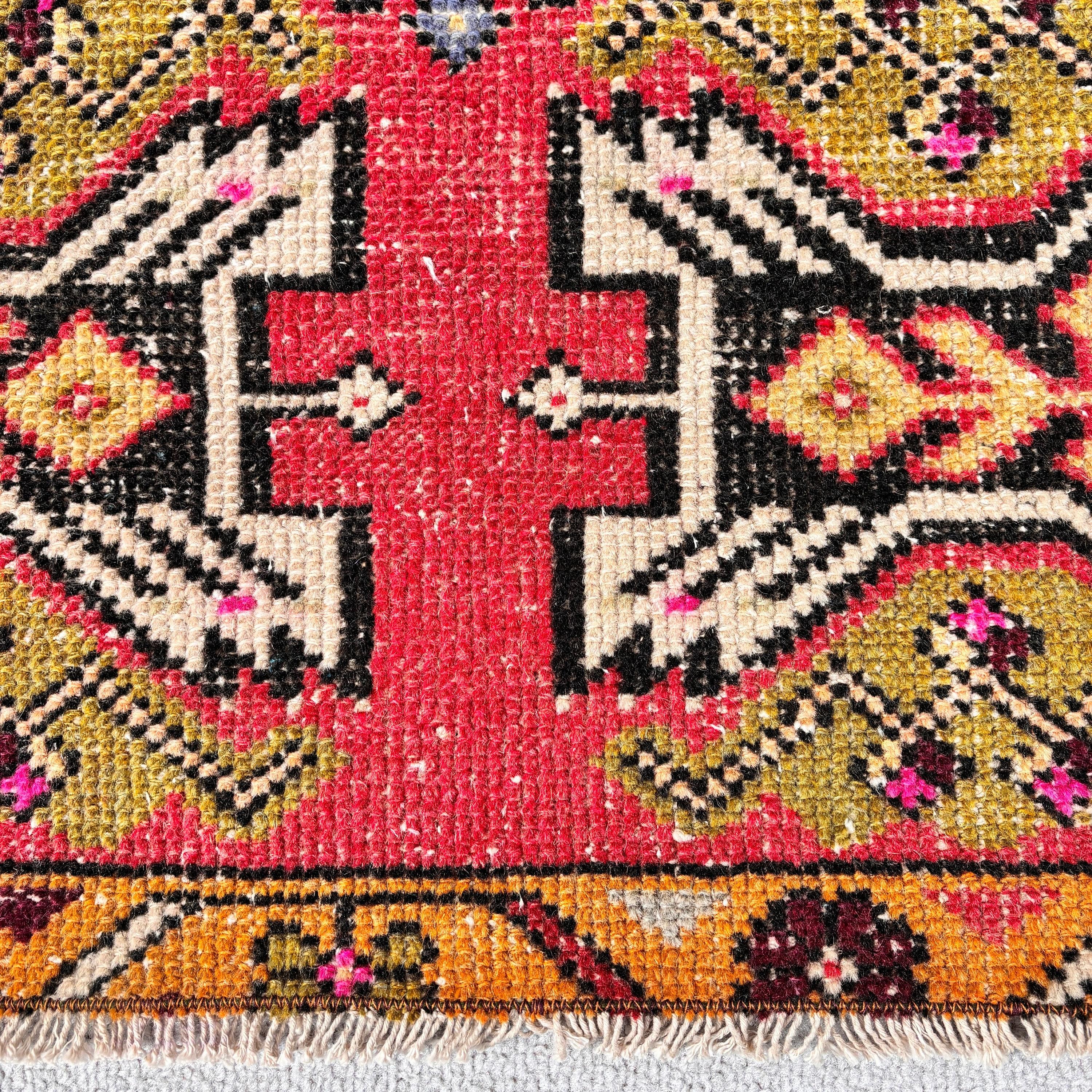 Home Decor Rugs, Cool Rugs, Rugs for Car Mat, Vintage Rug, 1.8x3 ft Small Rugs, Bath Rug, Turkish Rugs, Red Boho Rug, Wall Hanging Rug