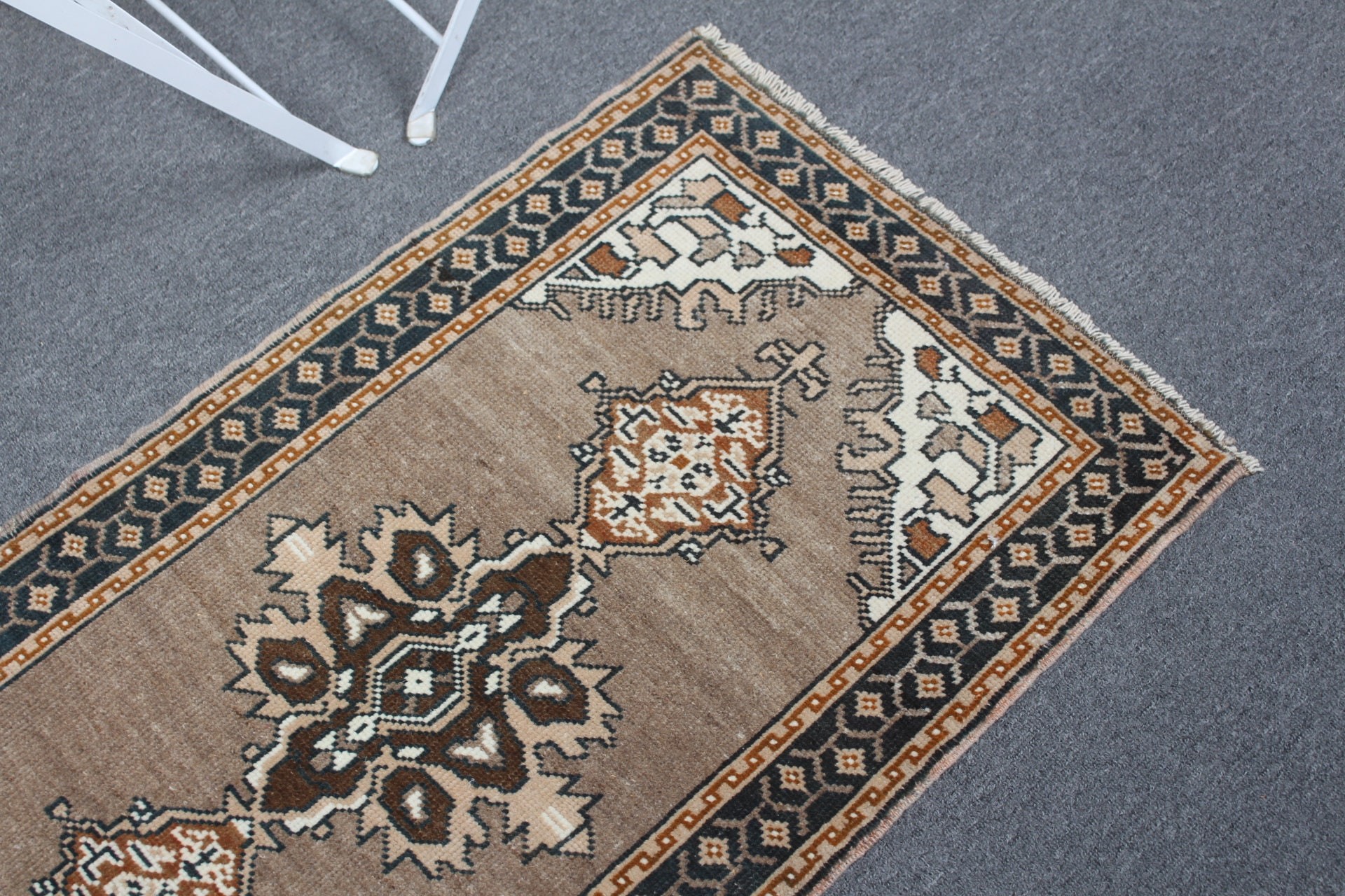 Wall Hanging Rugs, Turkish Rugs, Brown Antique Rugs, 1.9x3.3 ft Small Rug, Bedroom Rug, Vintage Rug, Cute Rug, Bathroom Rug