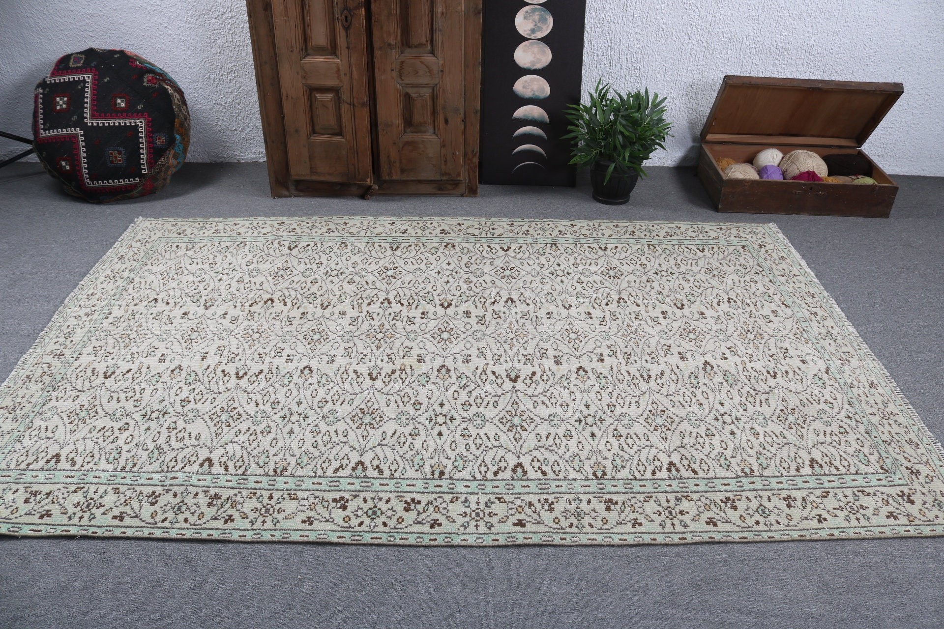 Dining Room Rugs, Turkish Rug, Floor Rugs, 5.3x8.3 ft Large Rug, Beige Kitchen Rugs, Vintage Rugs, Living Room Rugs, Boho Rug, Modern Rugs