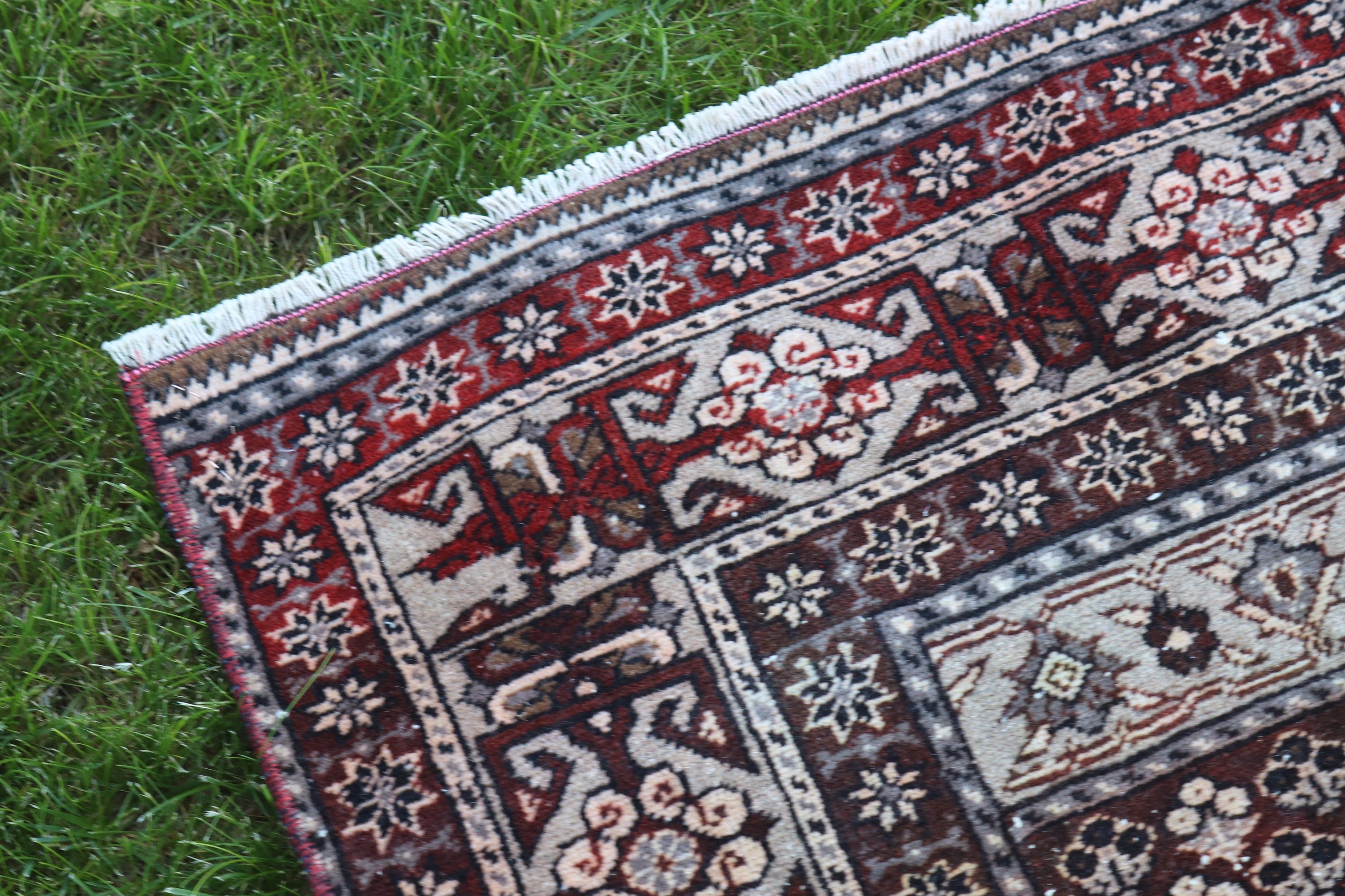 Türk Halısı, Yatak Odası Halısı, Duvara Asılı Halılar, 2.8x4.2 ft Küçük Halı, El Dokuma Halılar, Vintage Halılar, Küçük Vintage Halı, Bej Yer Halısı