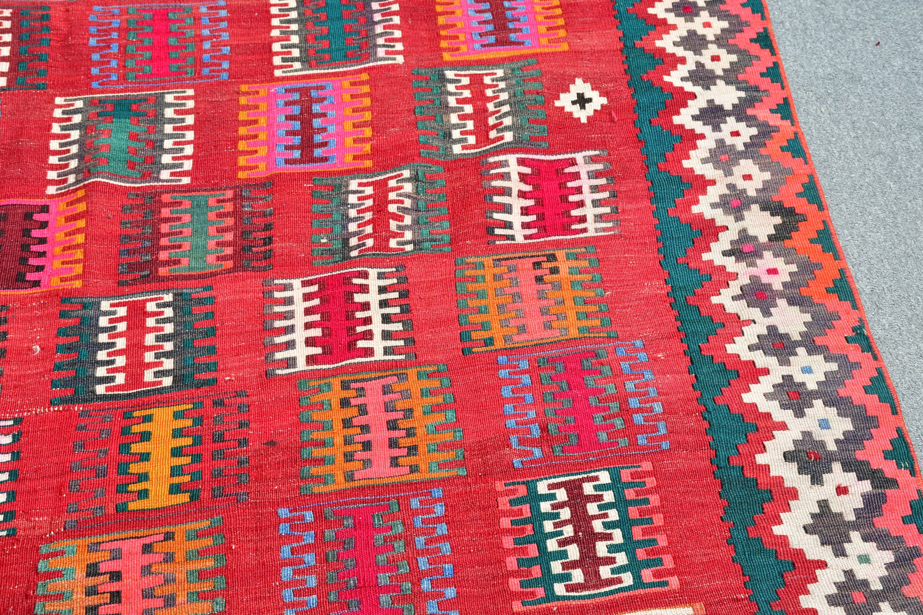 Living Room Rug, Salon Rug, Moroccan Rugs, Bedroom Rug, Kilim, Red Anatolian Rug, Turkish Rugs, Cute Rug, Vintage Rug, 5.3x8.7 ft Large Rug