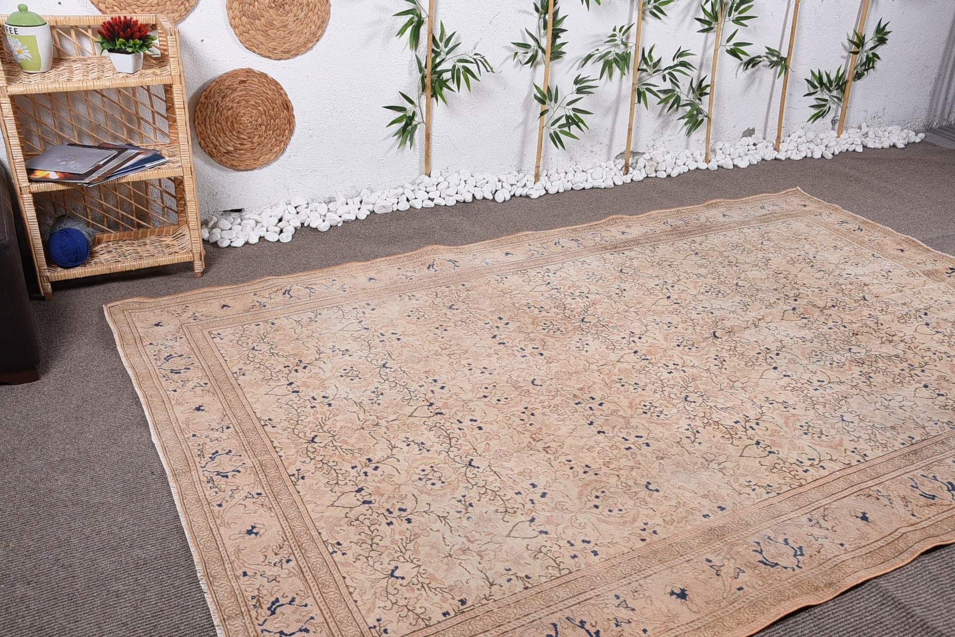 Living Room Rug, 6.4x9.3 ft Large Rug, Bedroom Rug, Rugs for Dining Room, Cute Rug, Anatolian Rug, Turkish Rugs, Antique Rug, Vintage Rugs