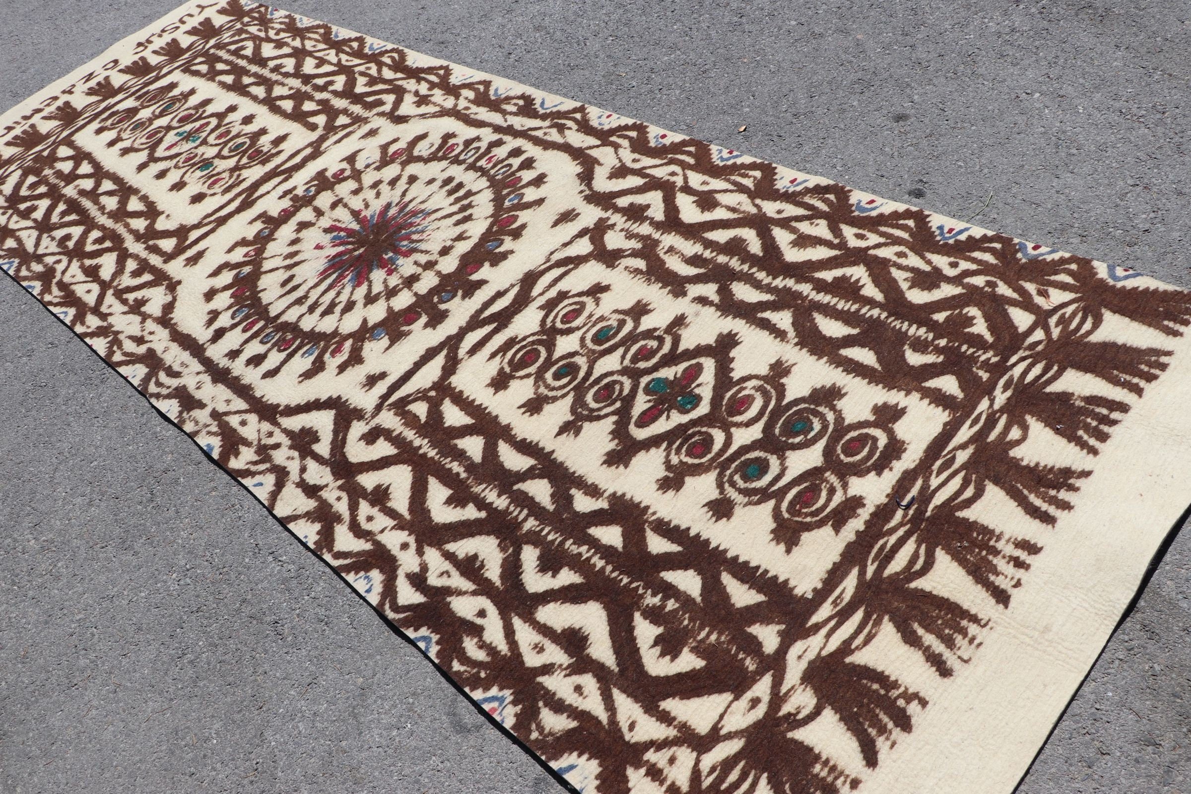 Yer Halısı, Vintage Halı, Koşucu Halıları, Antika Halı, Bej Anadolu Halısı, Koridor Halısı, 4.2x11.9 ft Runner Halıları, Göçebe Halısı, Türk Halısı