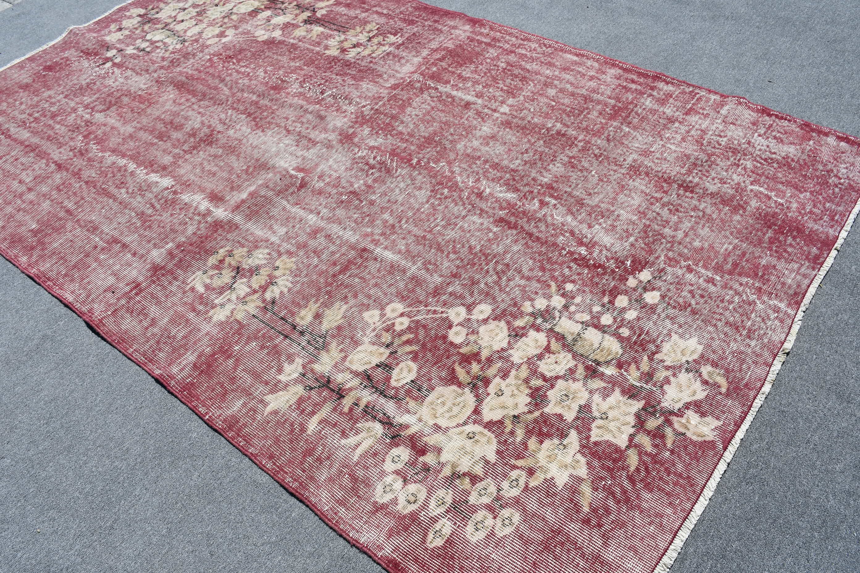 Pink Oriental Rug, Salon Rug, Living Room Rugs, Vintage Rug, 5.7x9.4 ft Large Rugs, Boho Rug, Turkish Rug, Cool Rugs