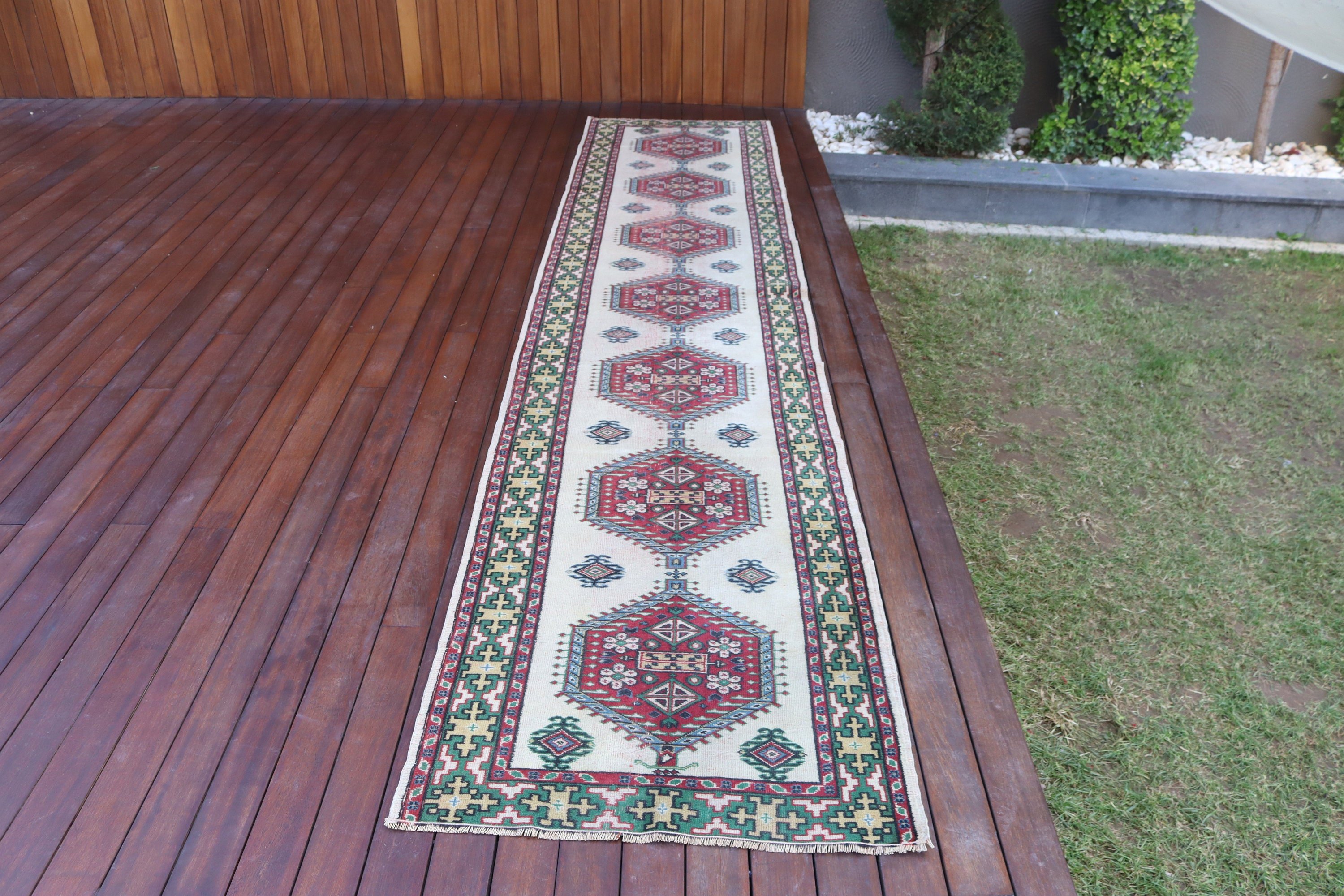 2.6x12.5 ft Runner Halı, Koridor Halıları, Beni Ourain Runner Halıları, Ev Dekorasyonu Halısı, Bej Soğuk Halı, Türk Halıları, Vintage Halı, Yün Halı