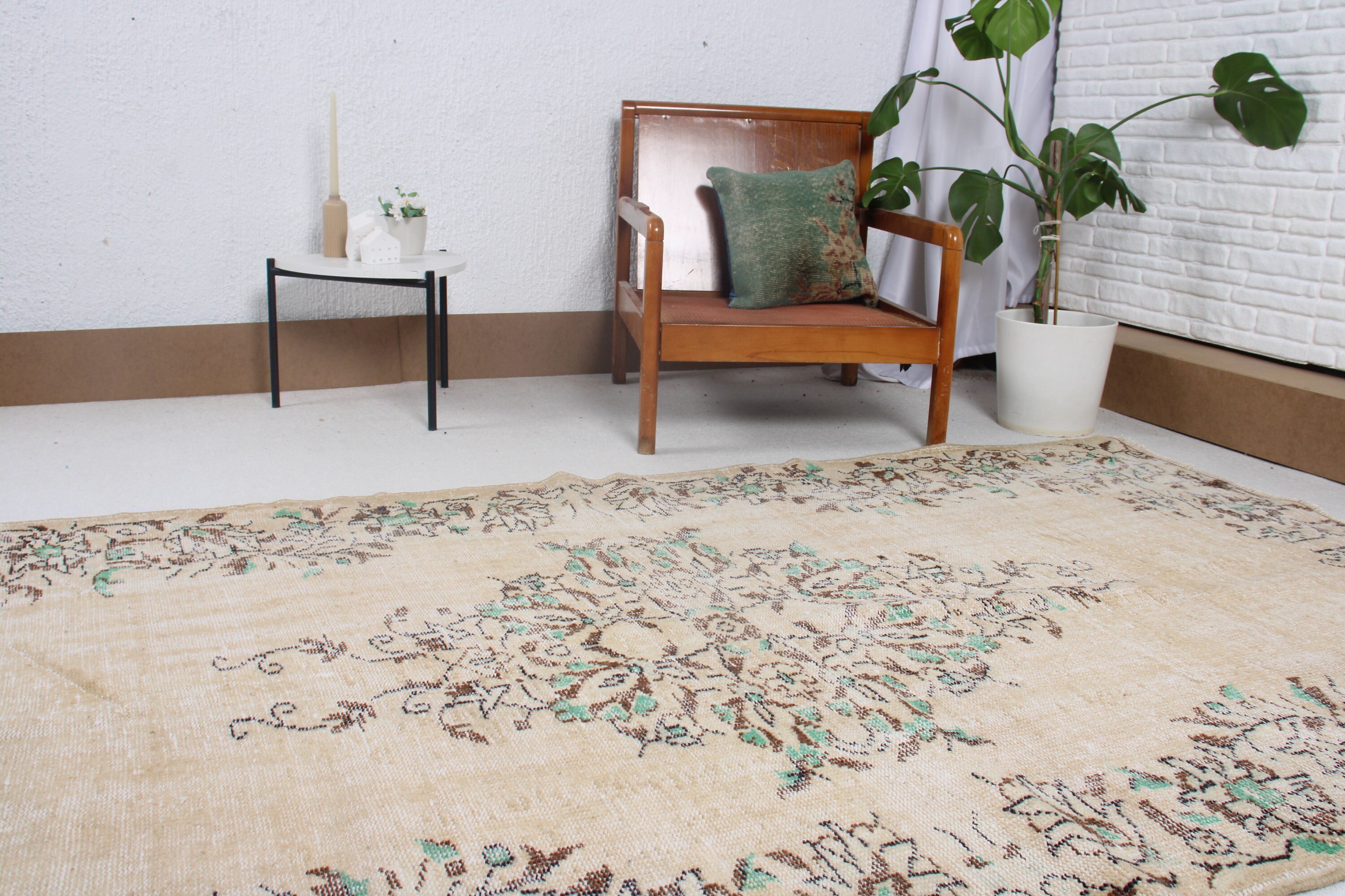 Bedroom Rug, Vintage Rug, Nomadic Rug, Anatolian Rug, Floor Rug, 5.1x8.6 ft Large Rug, Living Room Rug, Turkish Rug, Beige Antique Rug