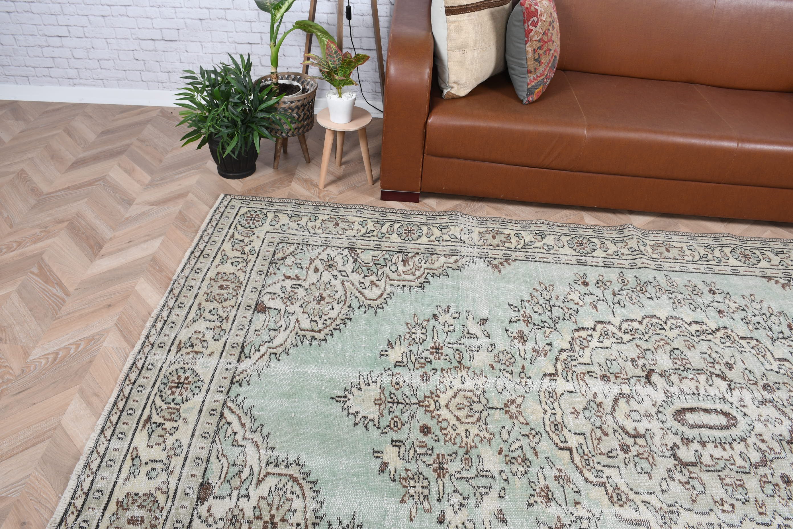 Rugs for Living Room, Salon Rug, 6.1x9.9 ft Large Rug, Antique Rug, Living Room Rug, Green Floor Rug, Vintage Rug, Turkish Rug, Floor Rug