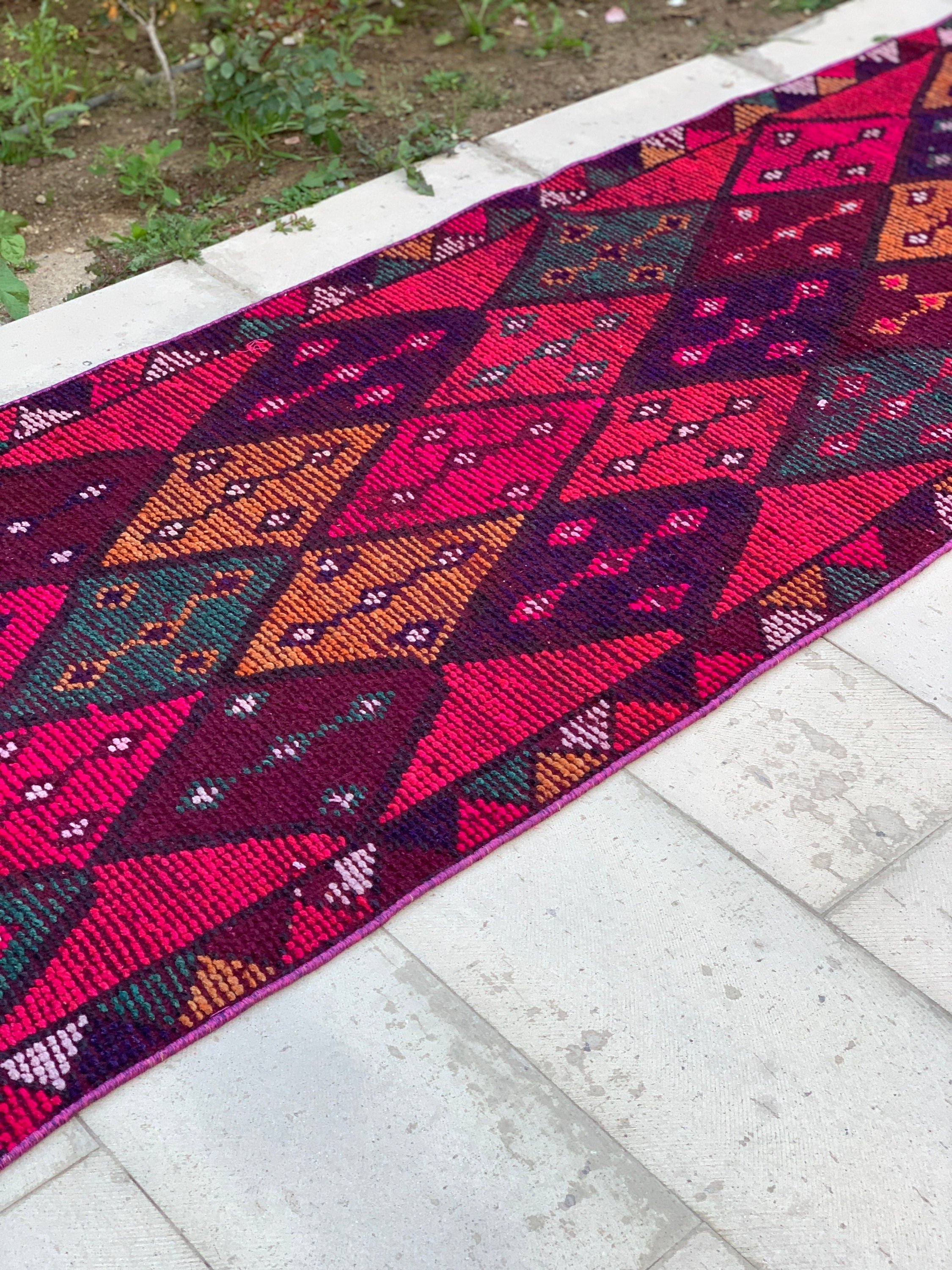 Vintage Halılar, Türk Halısı, Özel Halı, 2,9x12,5 ft Runner Halıları, Yün Halısı, Koridor Halıları, Koridor Halıları, Fas Halısı, Oryantal Halılar