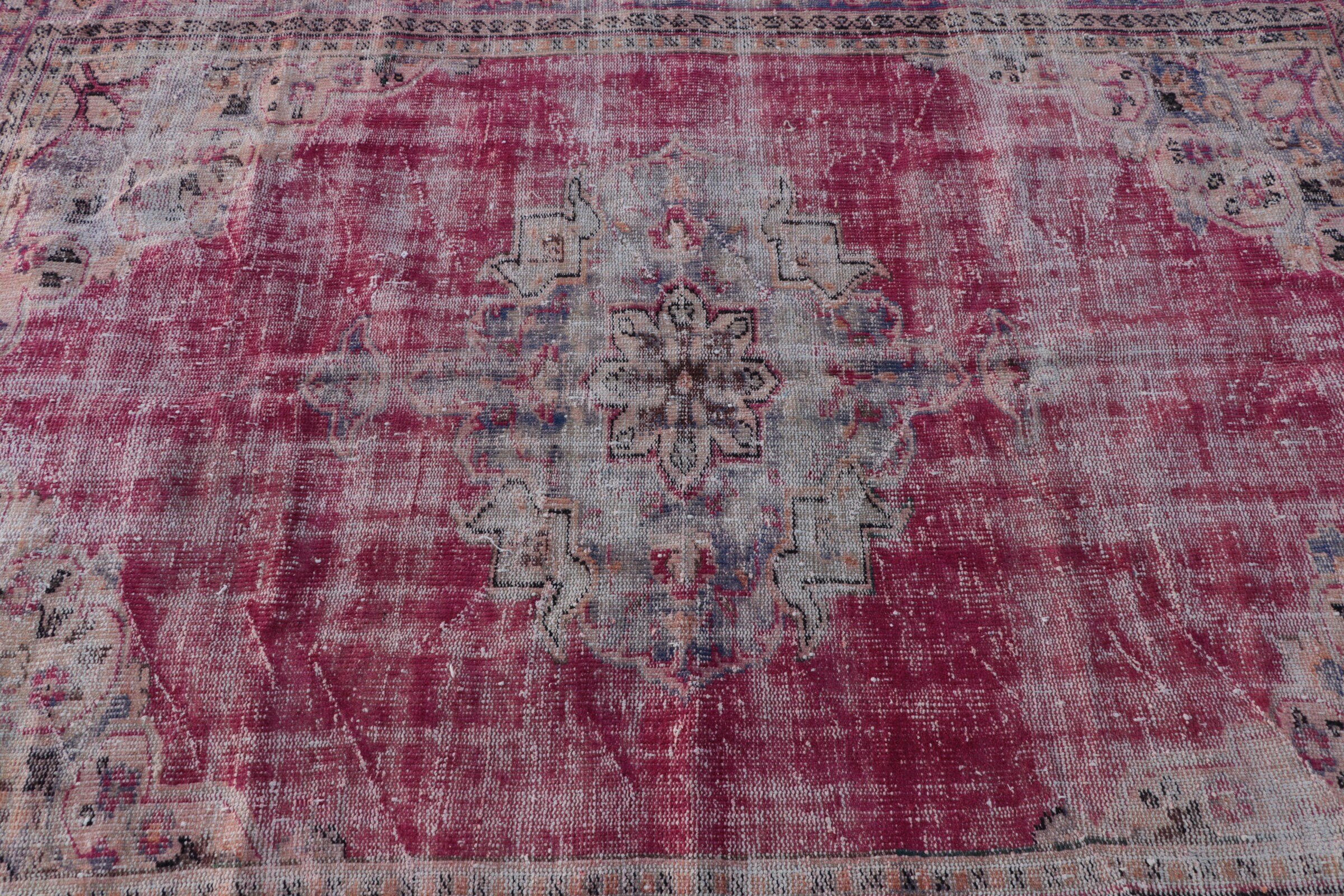 Vintage Halılar, Yemek Odası Halıları, Kırmızı 5.9x8.2 ft Büyük Halılar, Fas Halısı, Yurt Halısı, Oryantal Halı, Türk Halıları, Salon Halısı