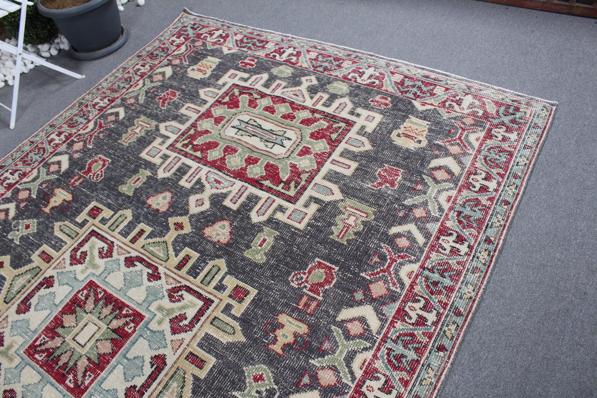 Green Moroccan Rugs, Rugs for Salon, Turkish Rugs, Vintage Rug, Salon Rug, 6.3x10.5 ft Large Rugs, Dining Room Rug, Antique Rug, Cool Rug