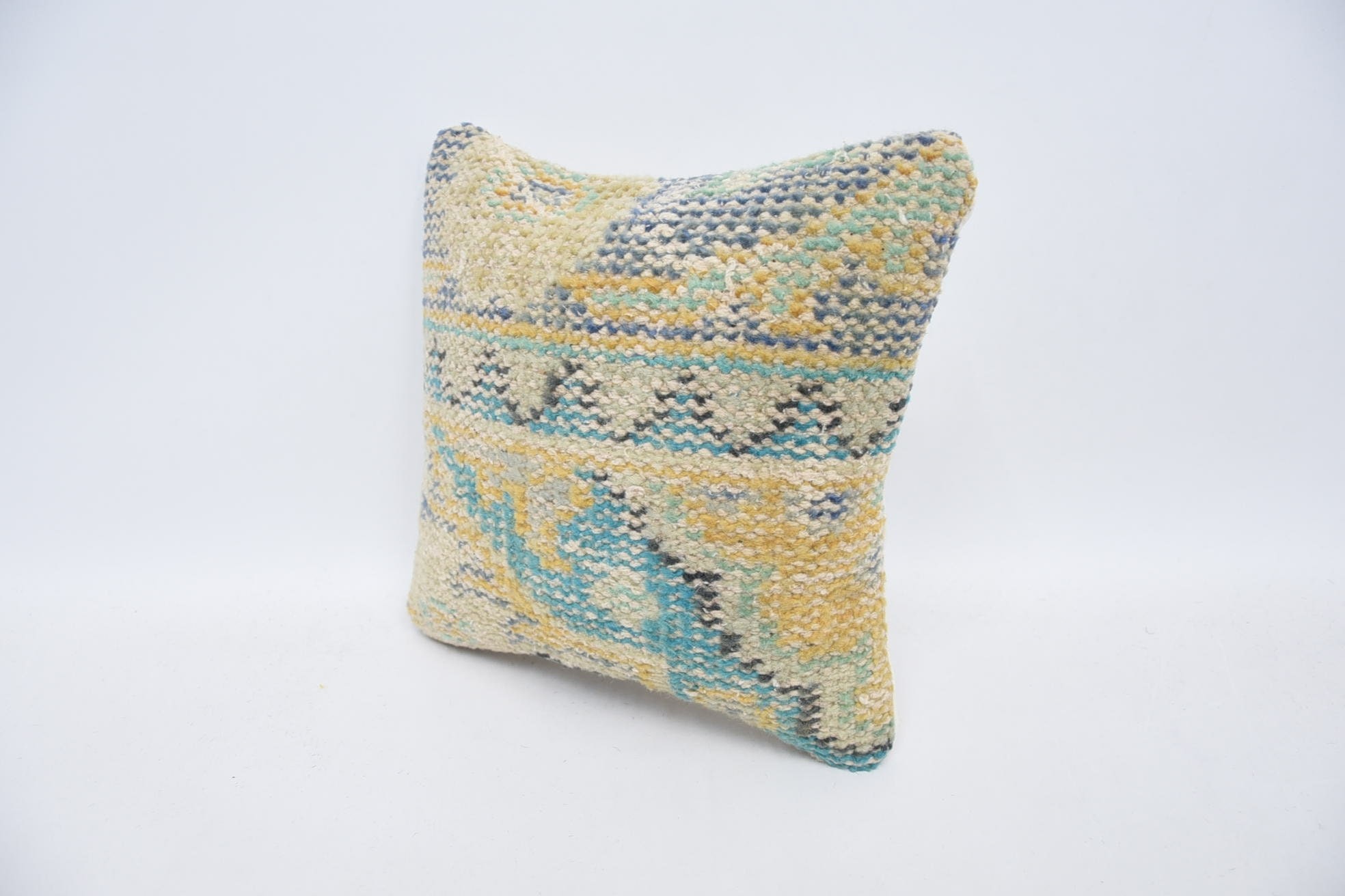 Interior Designer Pillow, Vintage Kilim Pillow Cushion, Kilim Cushion Sham, 12"x12" Beige Pillow Case, Antique Pillows