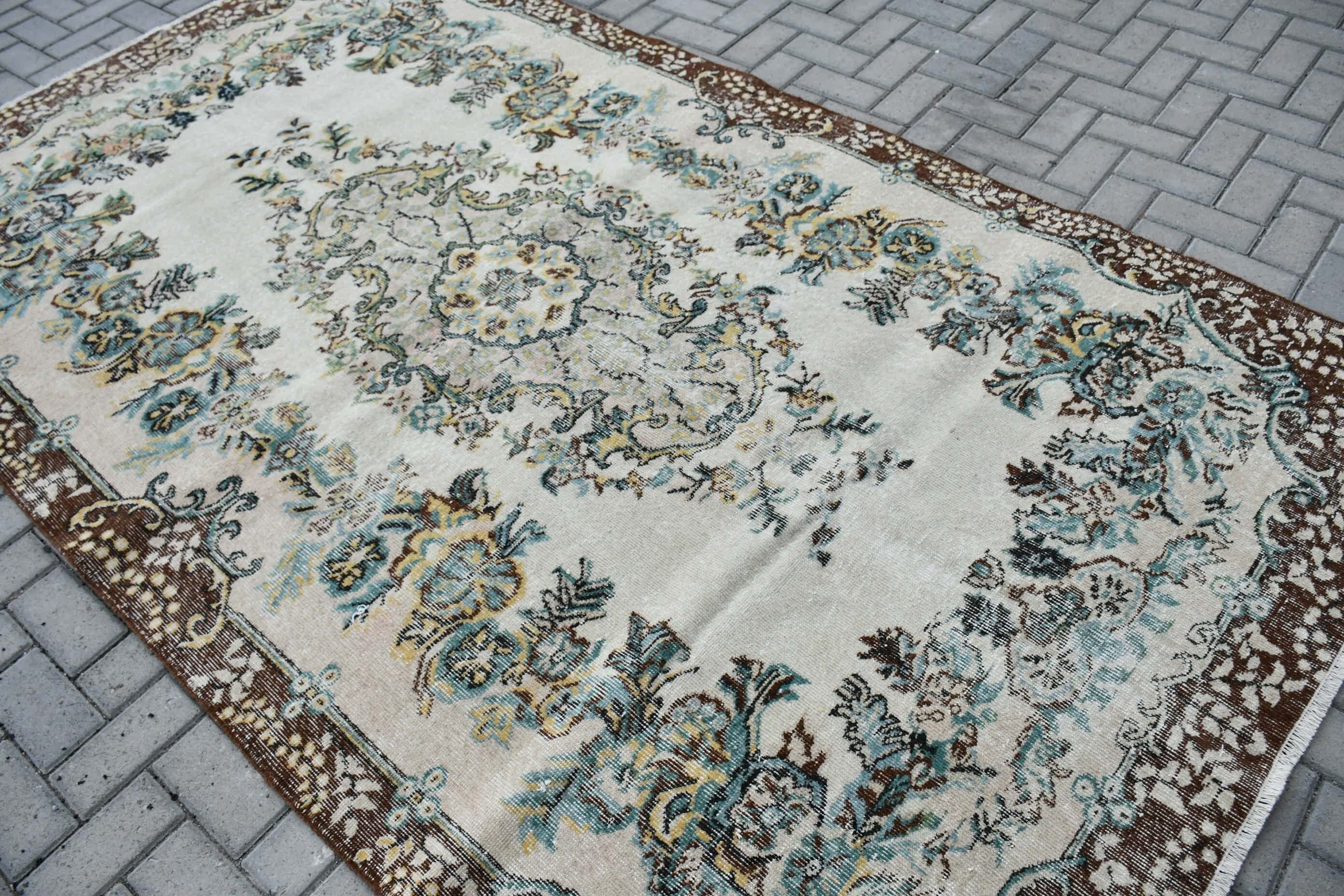 Bedroom Rug, Moroccan Rugs, 5.5x9.5 ft Large Rugs, Custom Rug, Turkish Rugs, Floor Rug, Beige Anatolian Rug, Vintage Rug, Dining Room Rug