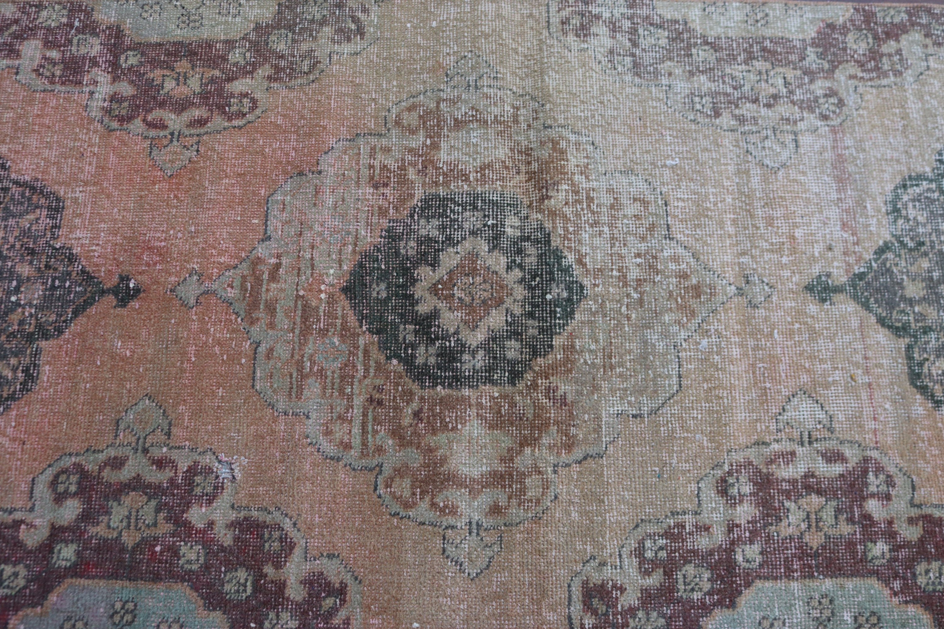 Oushak Halıları, 2.6x9.9 ft Runner Halısı, Turuncu Boho Halıları, Vintage Halılar, Türk Halısı, Koridor Halısı, Koridor Halıları, Yatak Odası Halıları, Merdiven Halıları