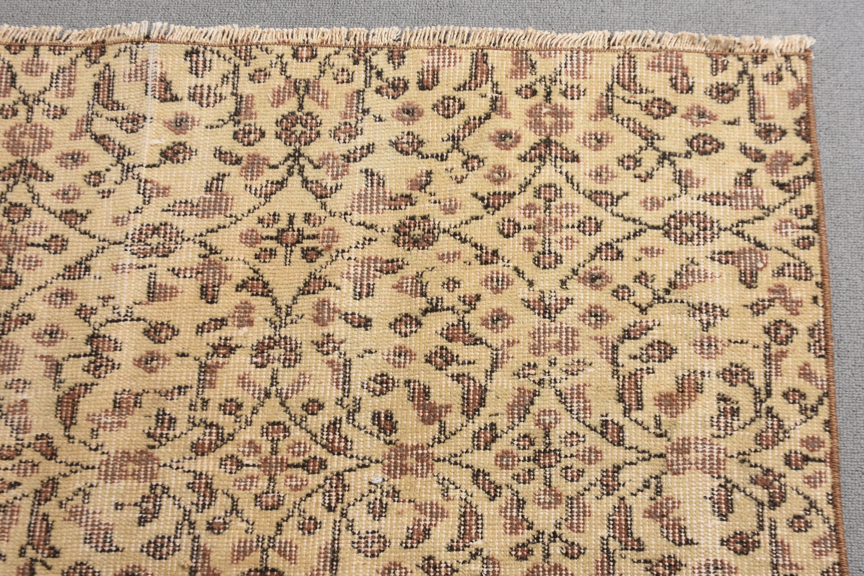 Anadolu Halısı, 4.8x5.7 ft Alan Kilimi, Bej Yün Halılar, Çocuk Halıları, Vintage Halı, Vintage Dekor Halıları, Modern Halı, Türk Halıları, Mutfak Halısı